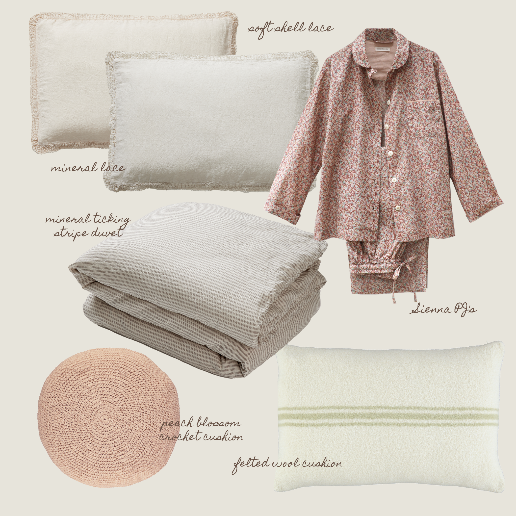 Washed Linen Cotton Oxford Pillowcase with Lace Edge - Soft Shell