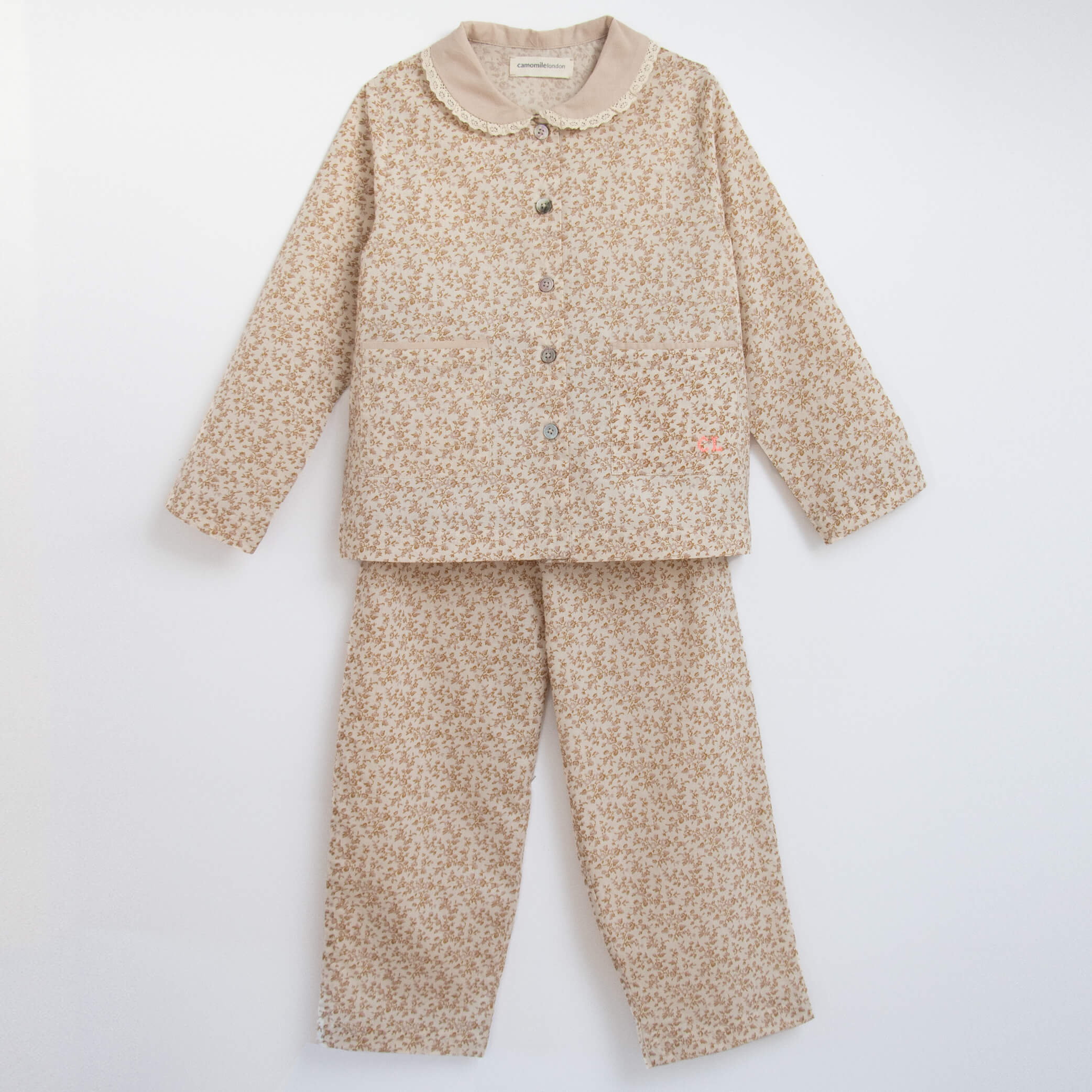 Anais Lace Collar Girls Pyjama Set