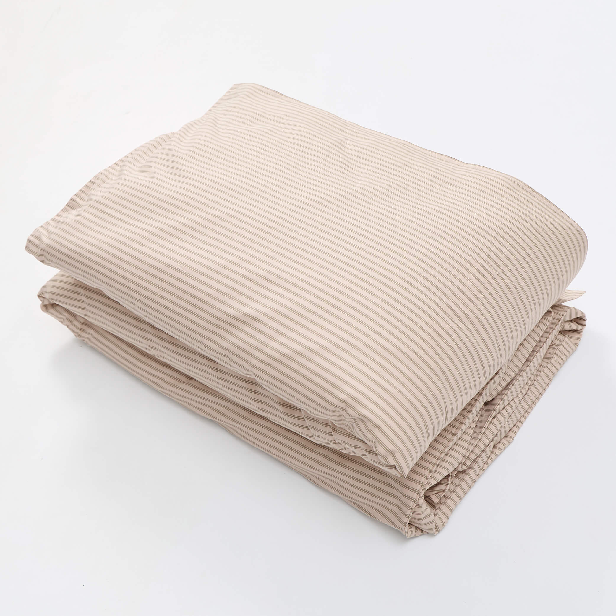 Ticking Stripe Pink/French Grey Duvet Cover