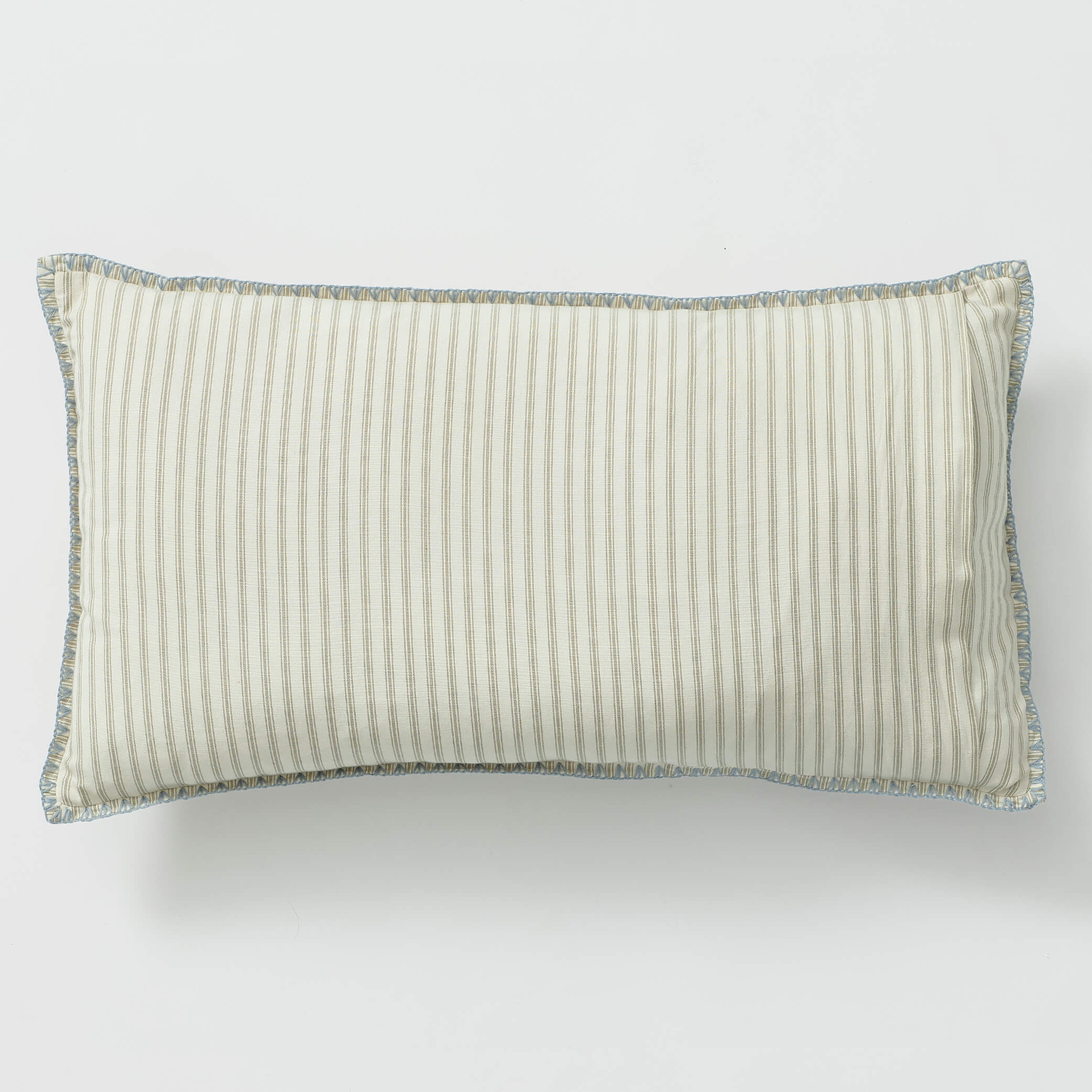 Embroidered Ticking Stripe Cushion