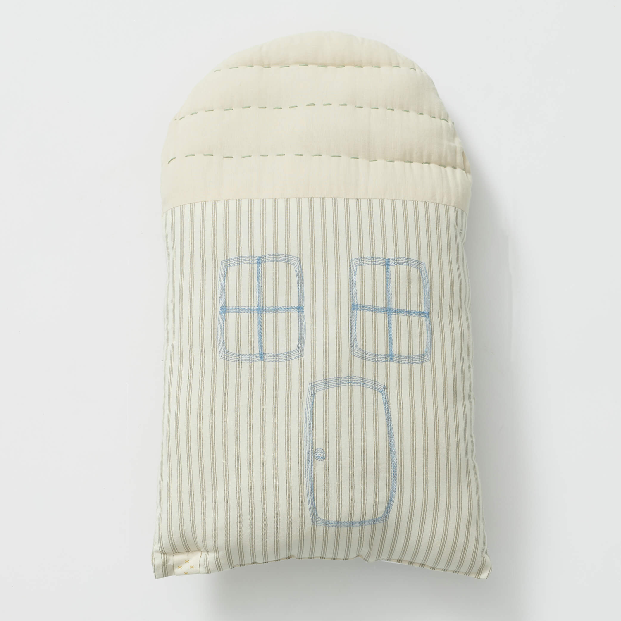 Midi House Cushion - Ticking Stripe French Grey