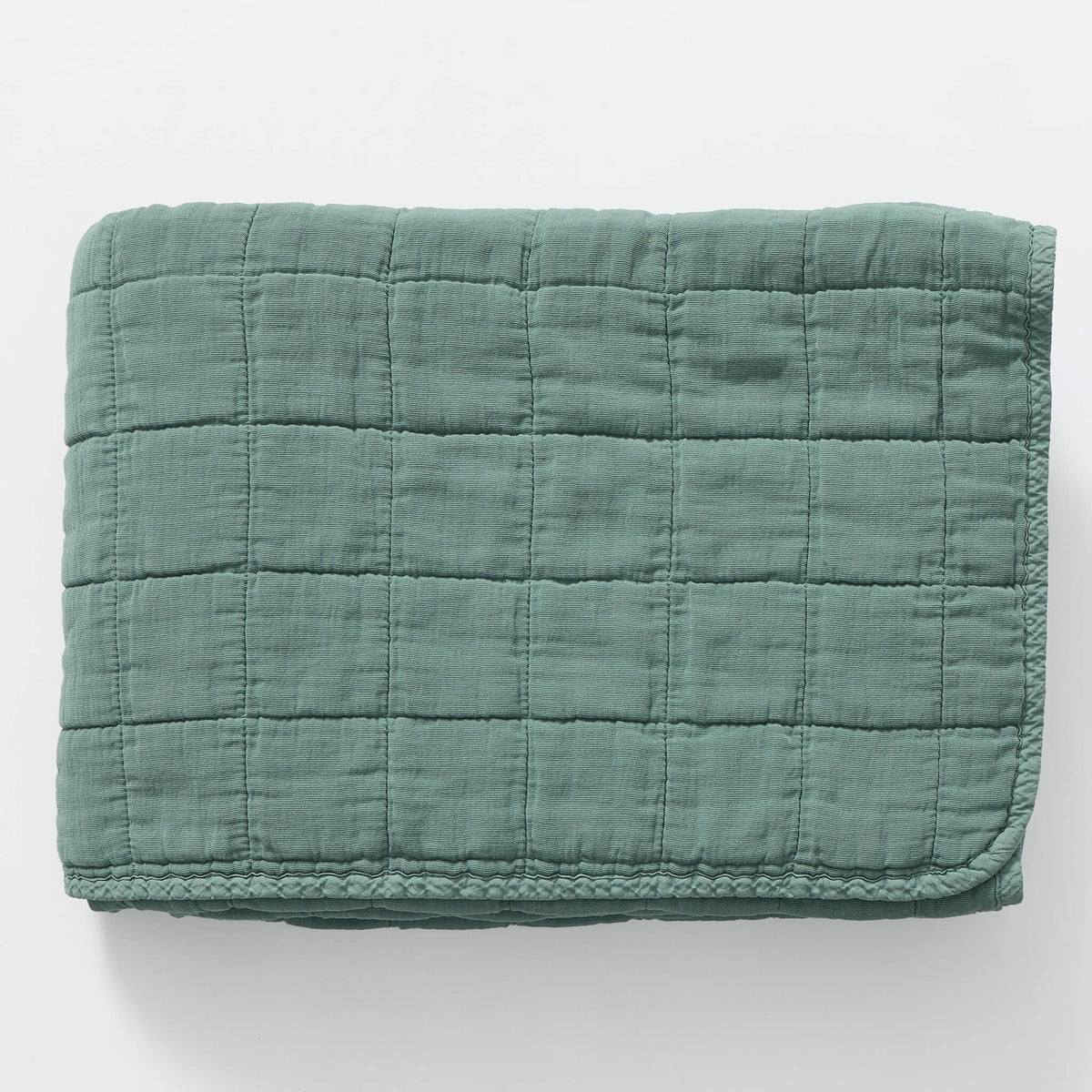 Square Quilted Cotton Gauze Blanket - Teal