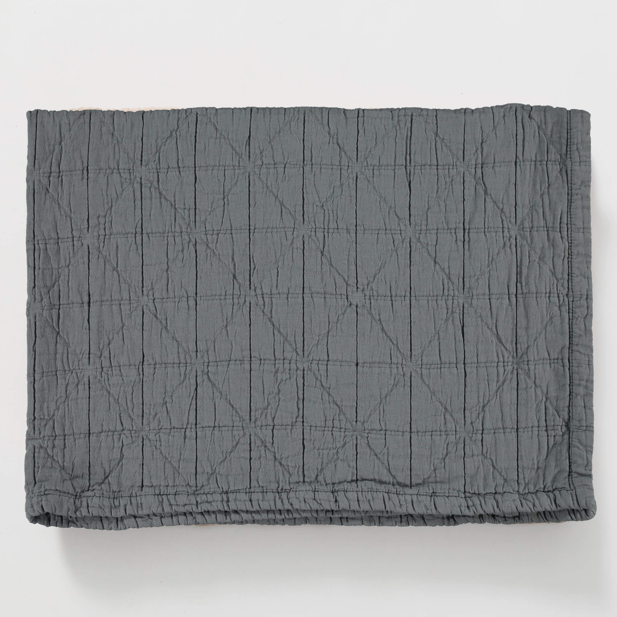 Diamond Soft Organic Cotton Blanket- Blue Grey