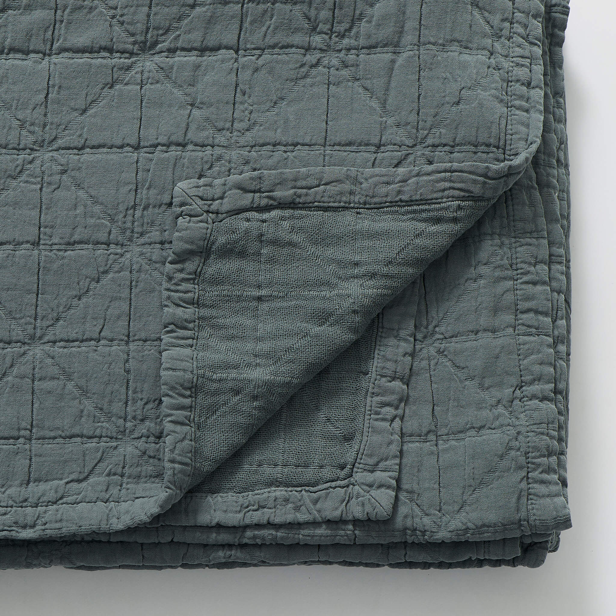 Diamond Soft Organic Cotton Blanket - Blue Steel