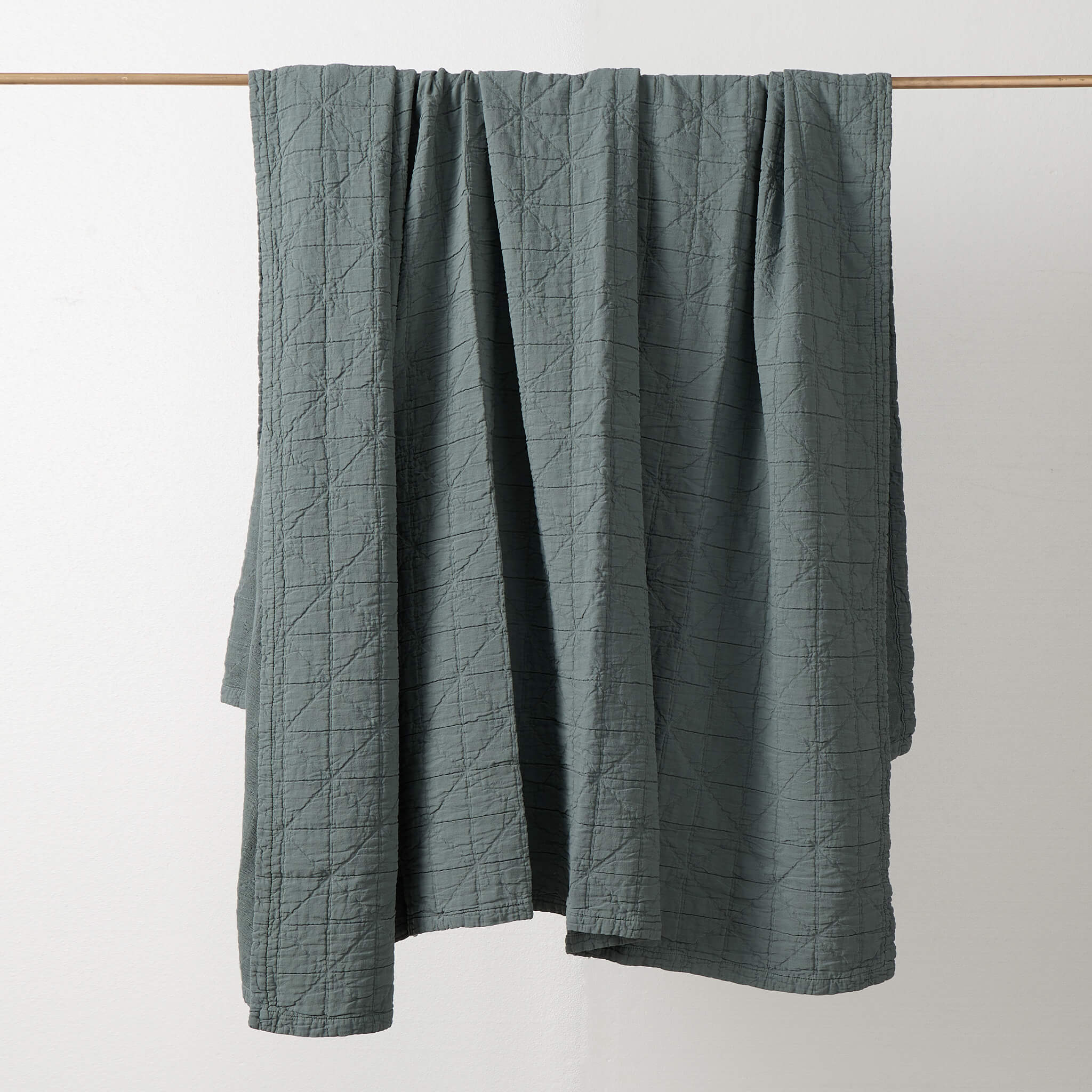 Diamond Soft Organic Cotton Blanket - Blue Steel