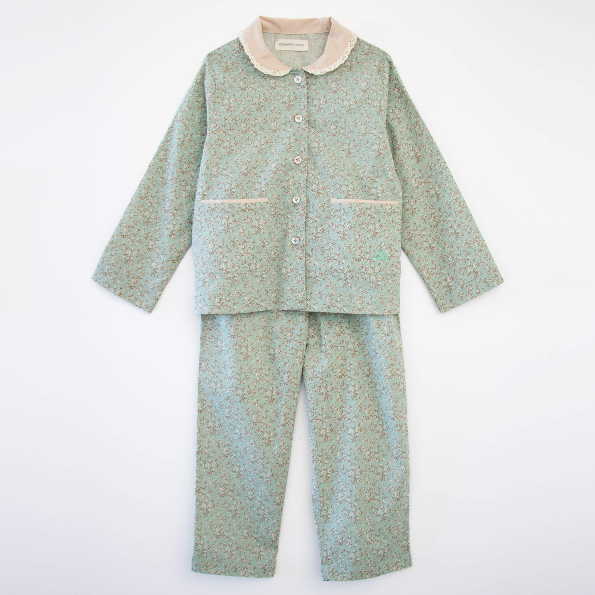 Chloe Lace Collar Girls Pyjama set
