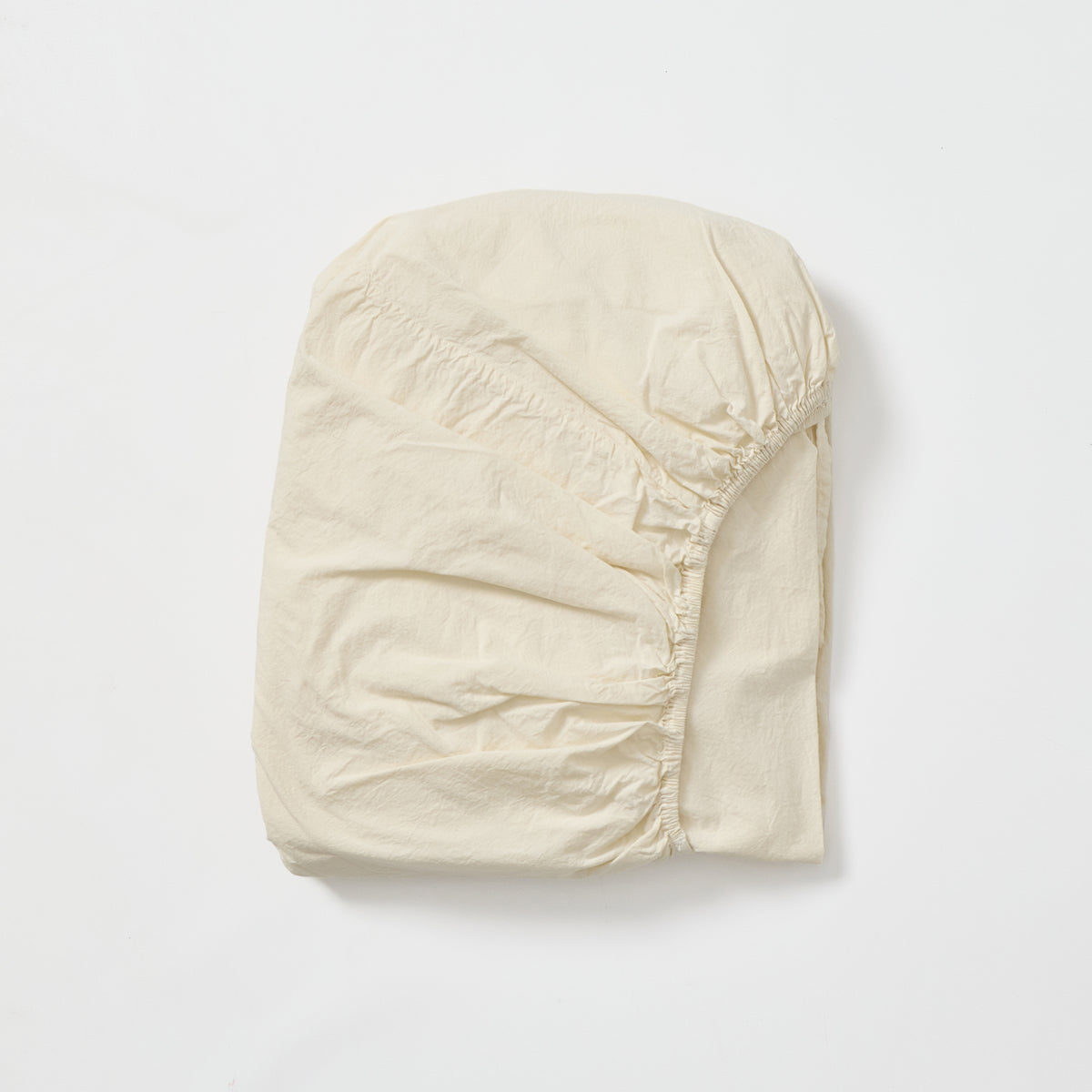 Ecru Cotton Percale Fitted Sheet