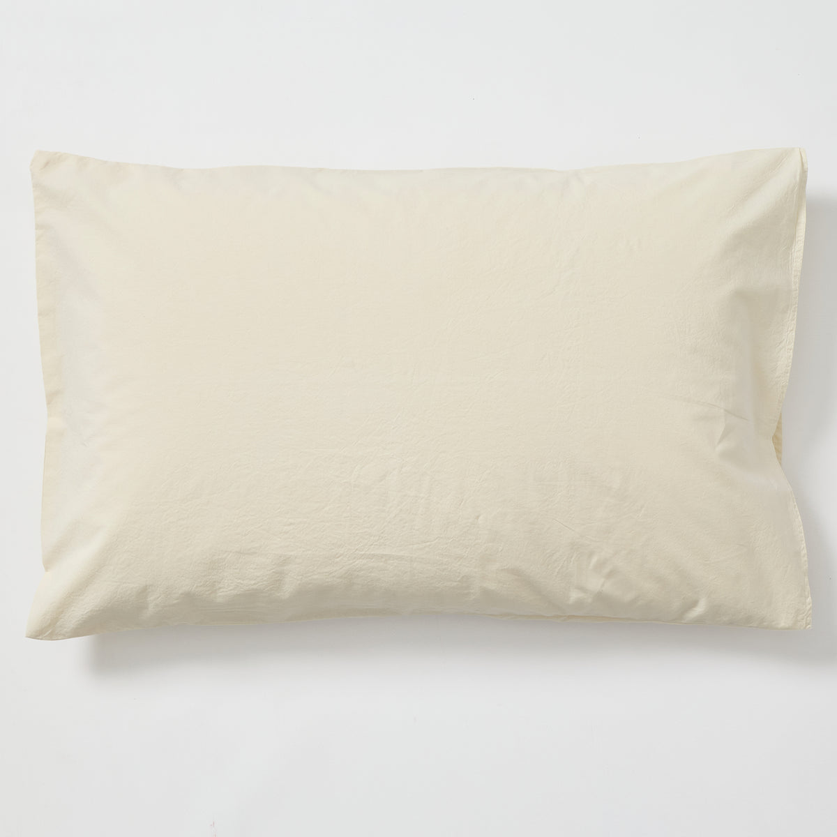 Ecru Cotton Percale Pillowcase