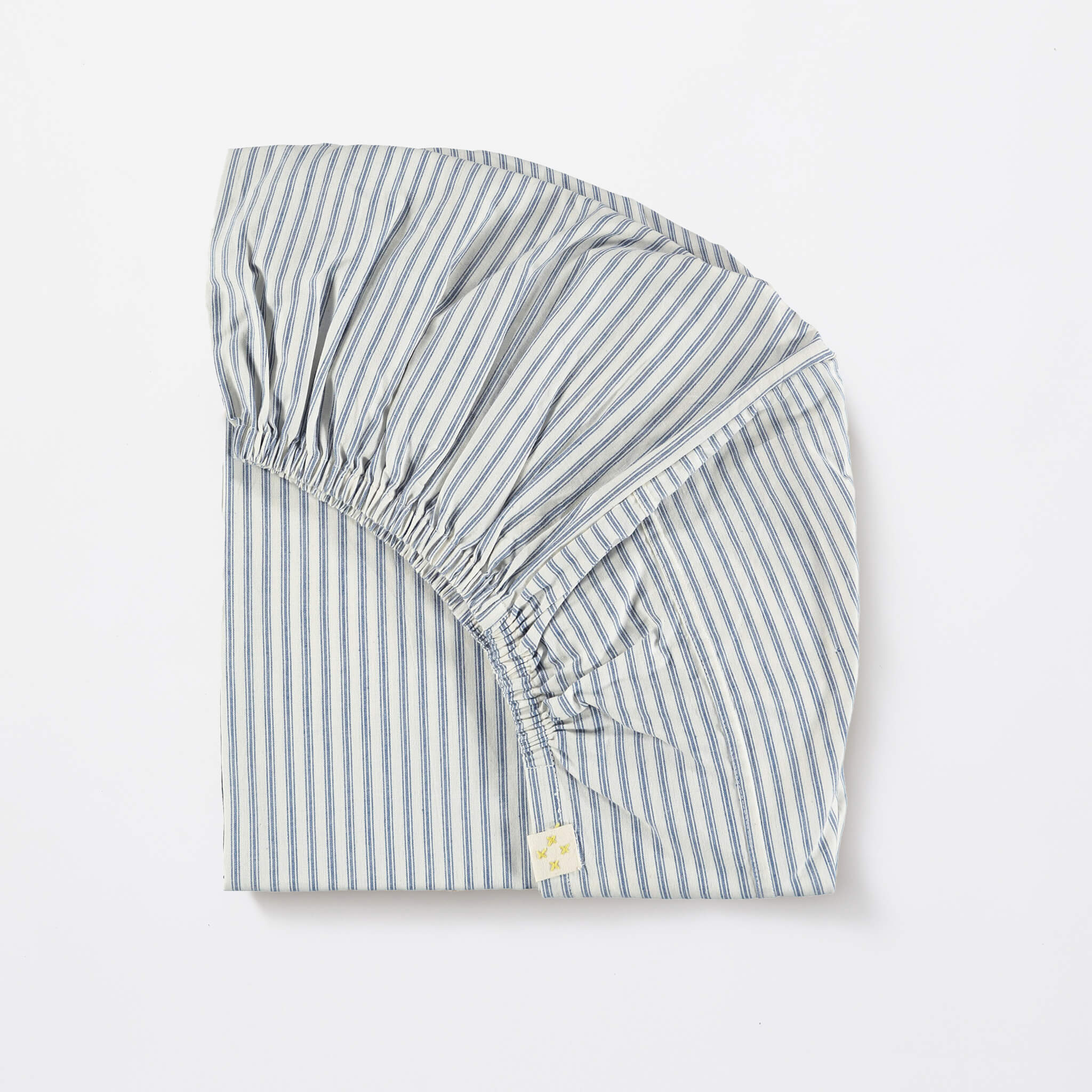 Blue Ticking Stripe Fitted Sheet