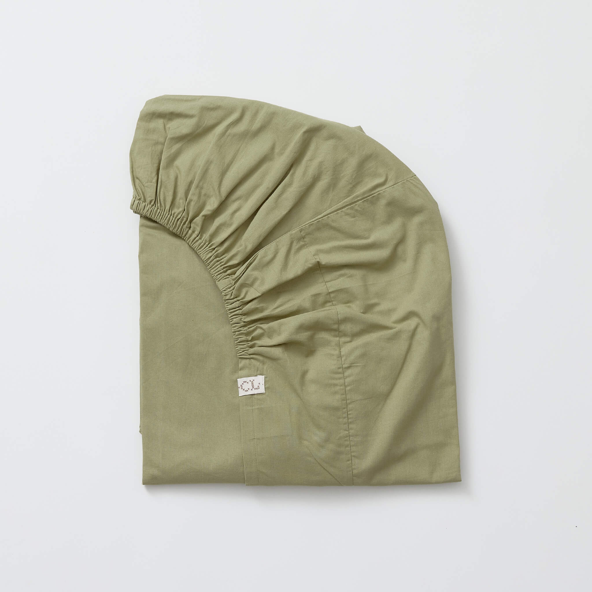 Cotton Fitted Sheet - Soft Olive