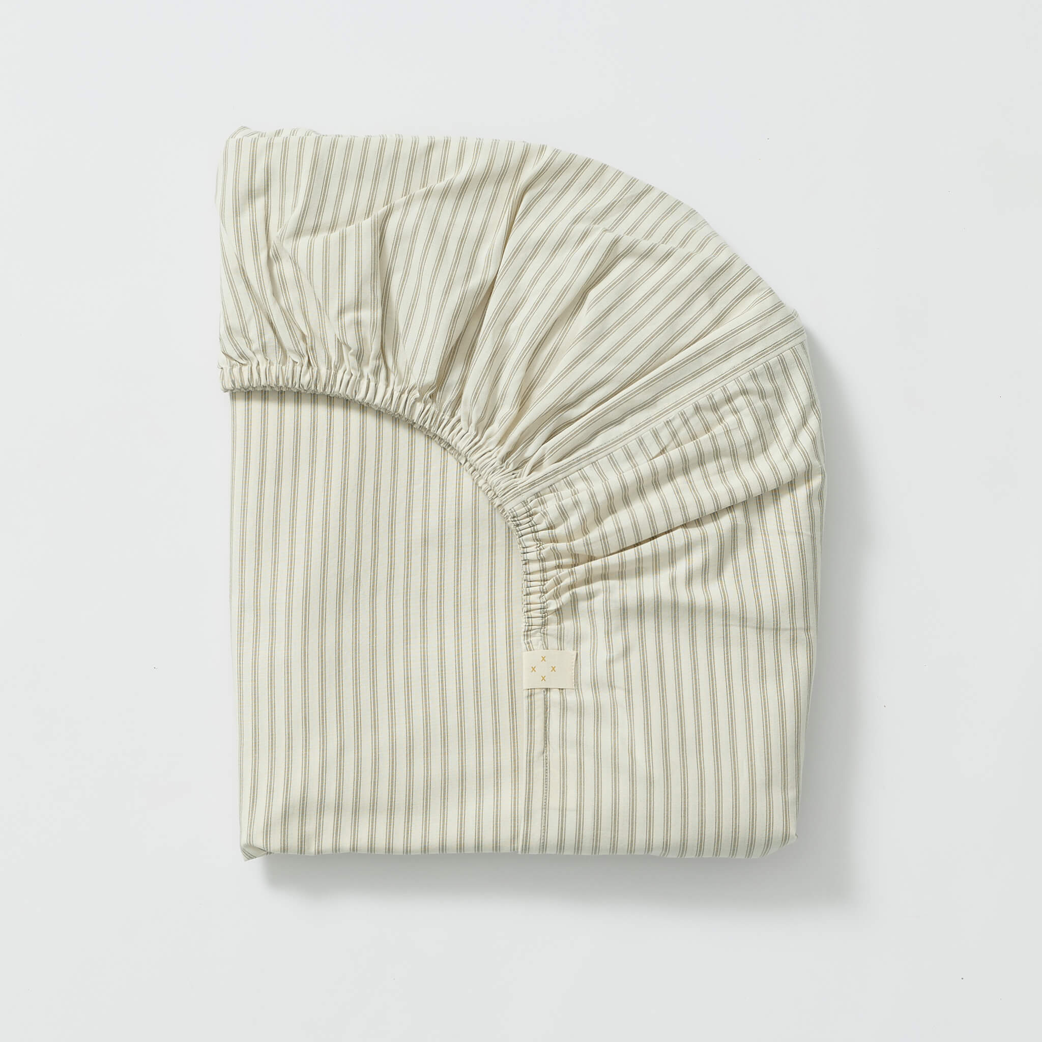 Ticking Stripe Ecru/ French Grey Fitted sheet