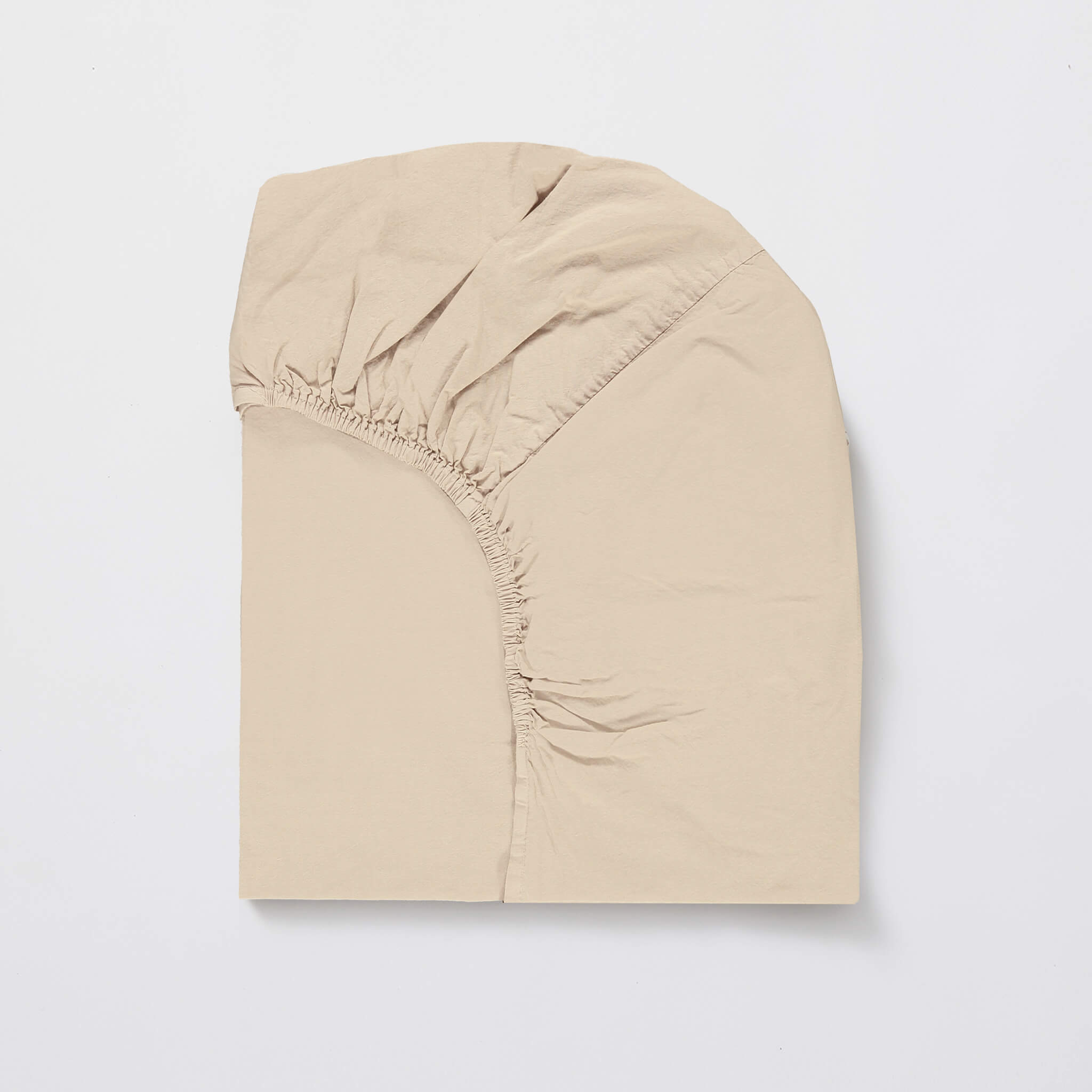 Organic Cotton Percale Fitted Sheet - Warm Natural