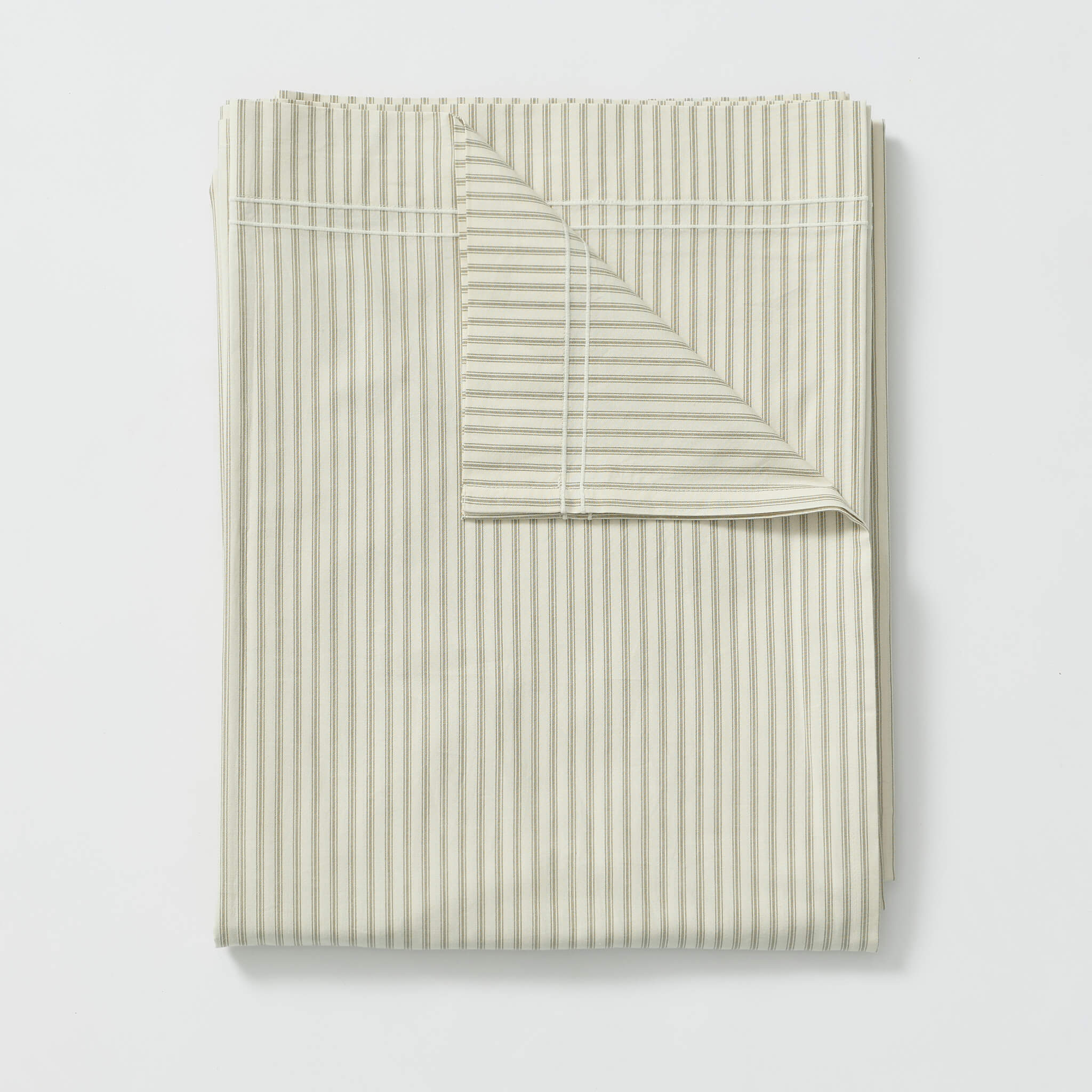 Ticking Stripe Ecru/ French Grey Top Flat Sheet