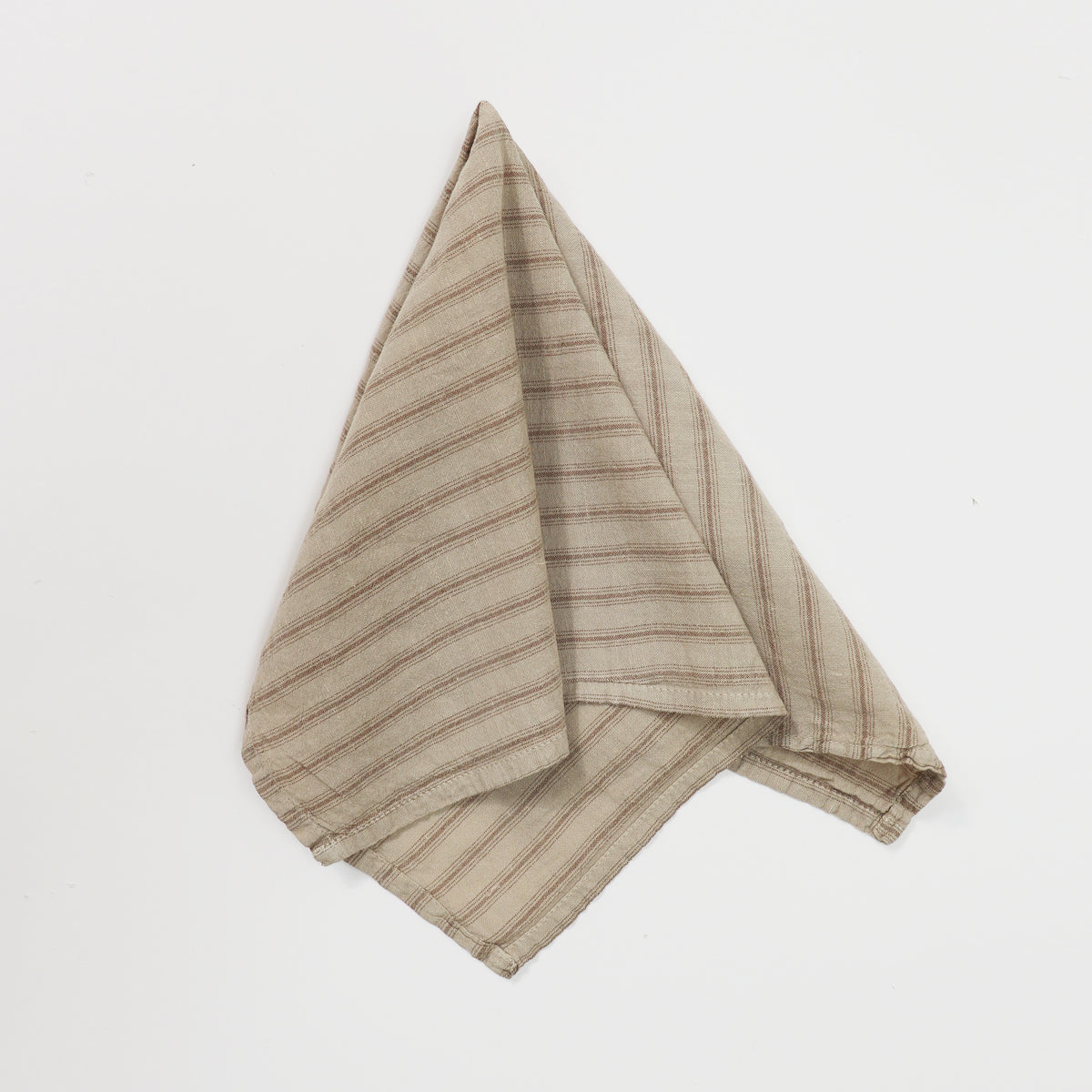 Washed Linen Cotton Ticking Stripe Napkin - Taupe