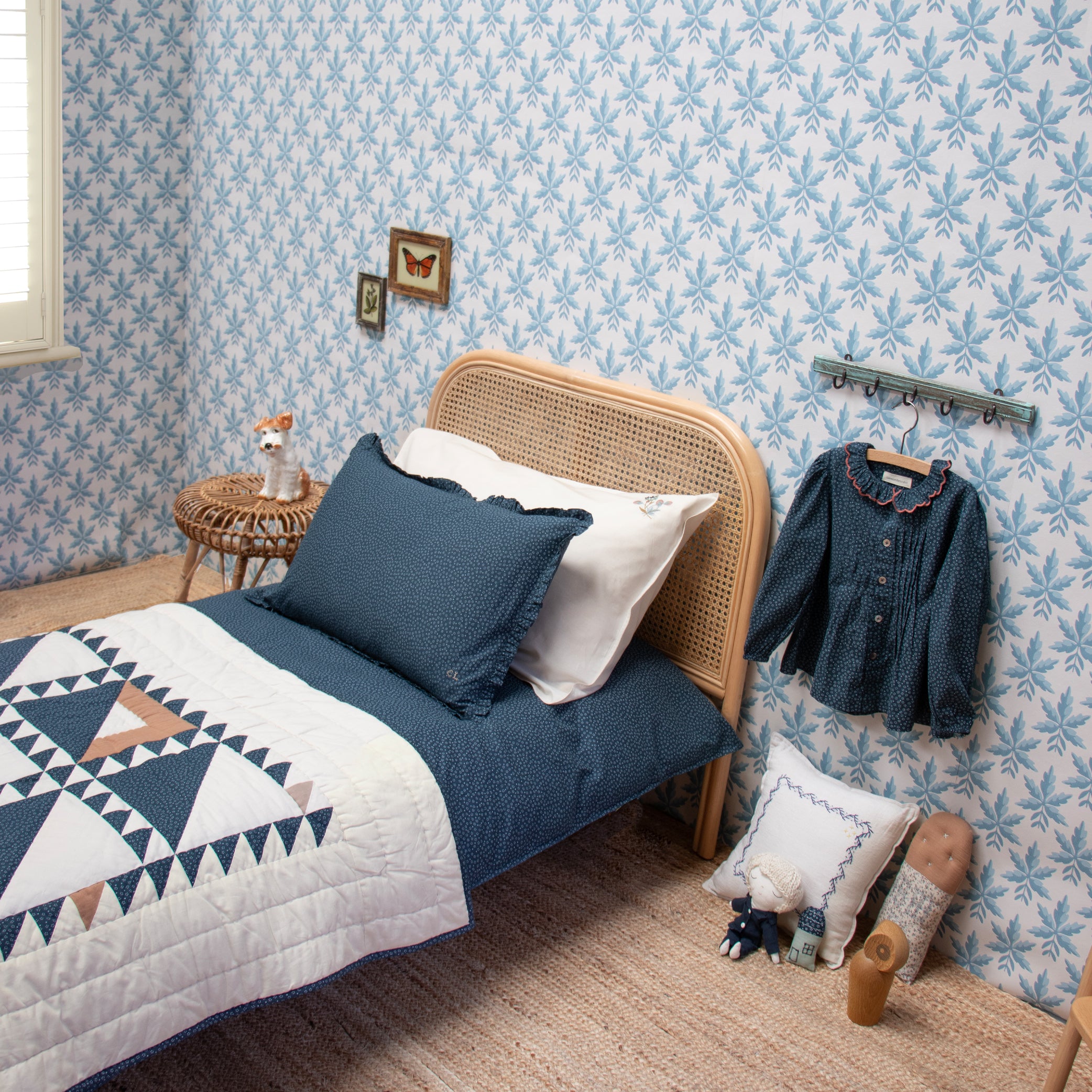 Indigo Dot Frill Pillowcase