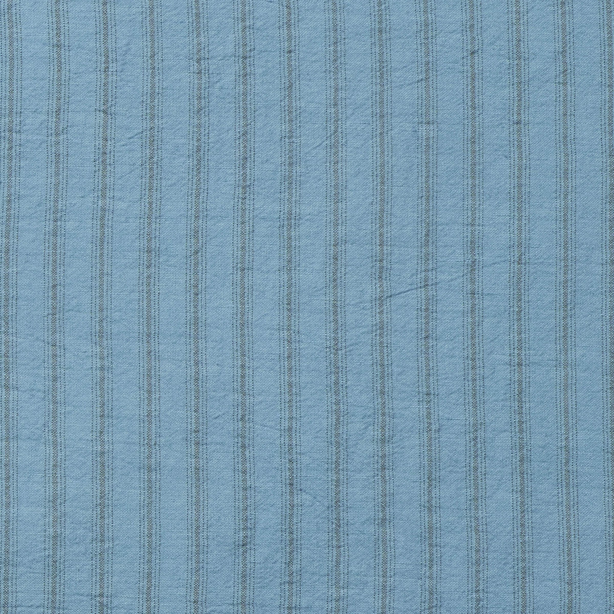 Washed Linen Cotton Ticking Stripe Duvet Cover - Airforce Blue