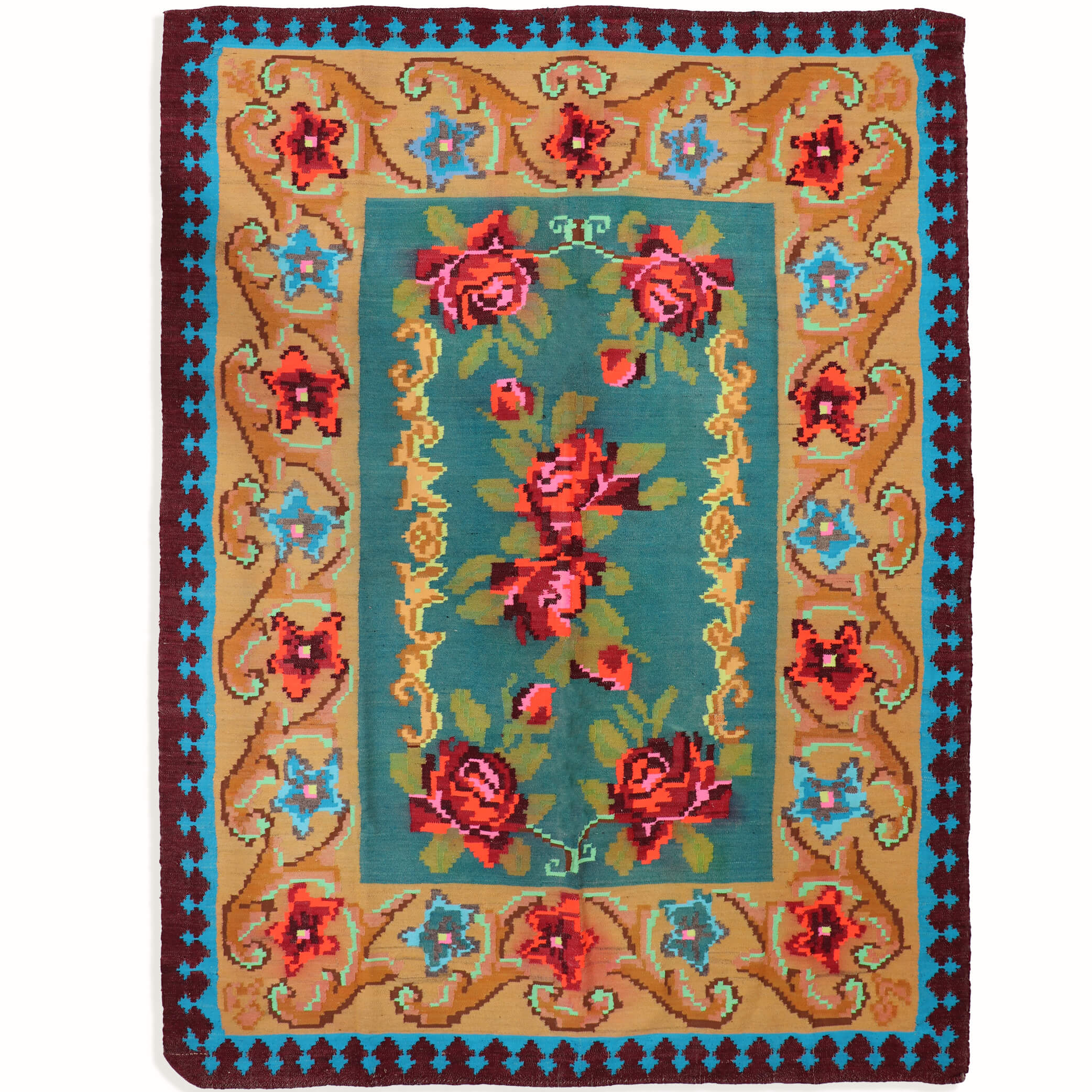 Floral Flat Weave - W154cm x L199cm