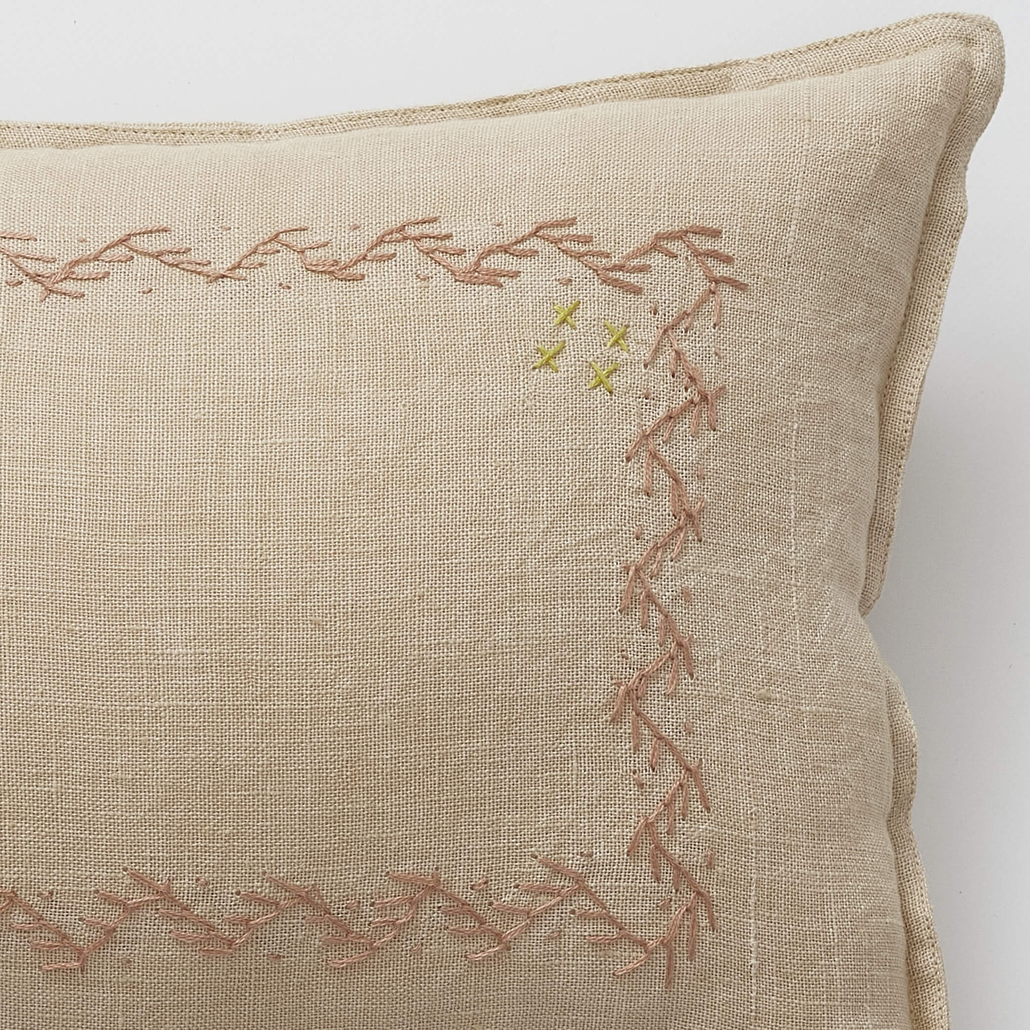 Hand embroidered Small Zig Zag Cushion