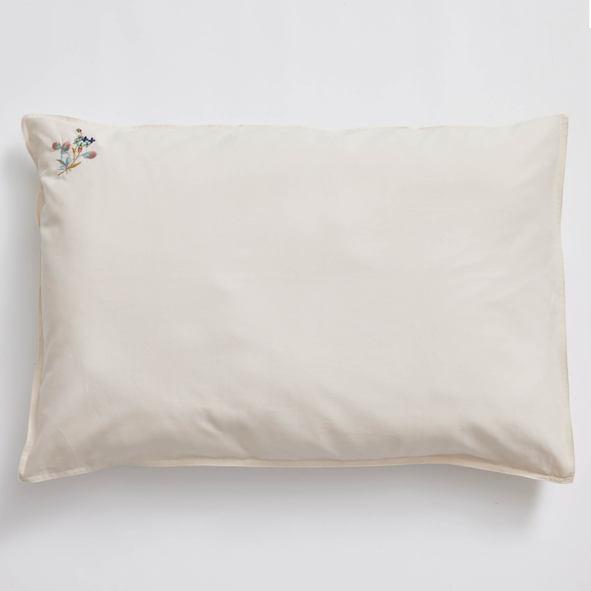 Flower Embroidered Chalk Pillowcase
