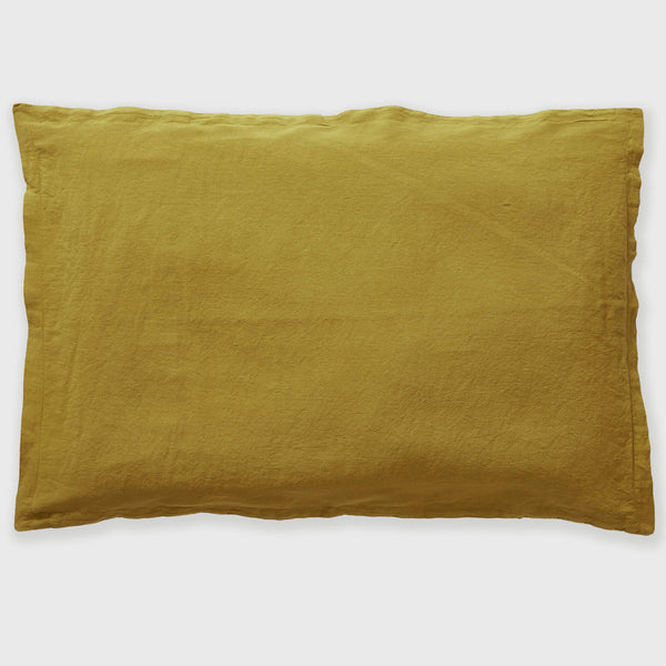 Washed Linen Cotton Oxford Pillowcase - Cumin