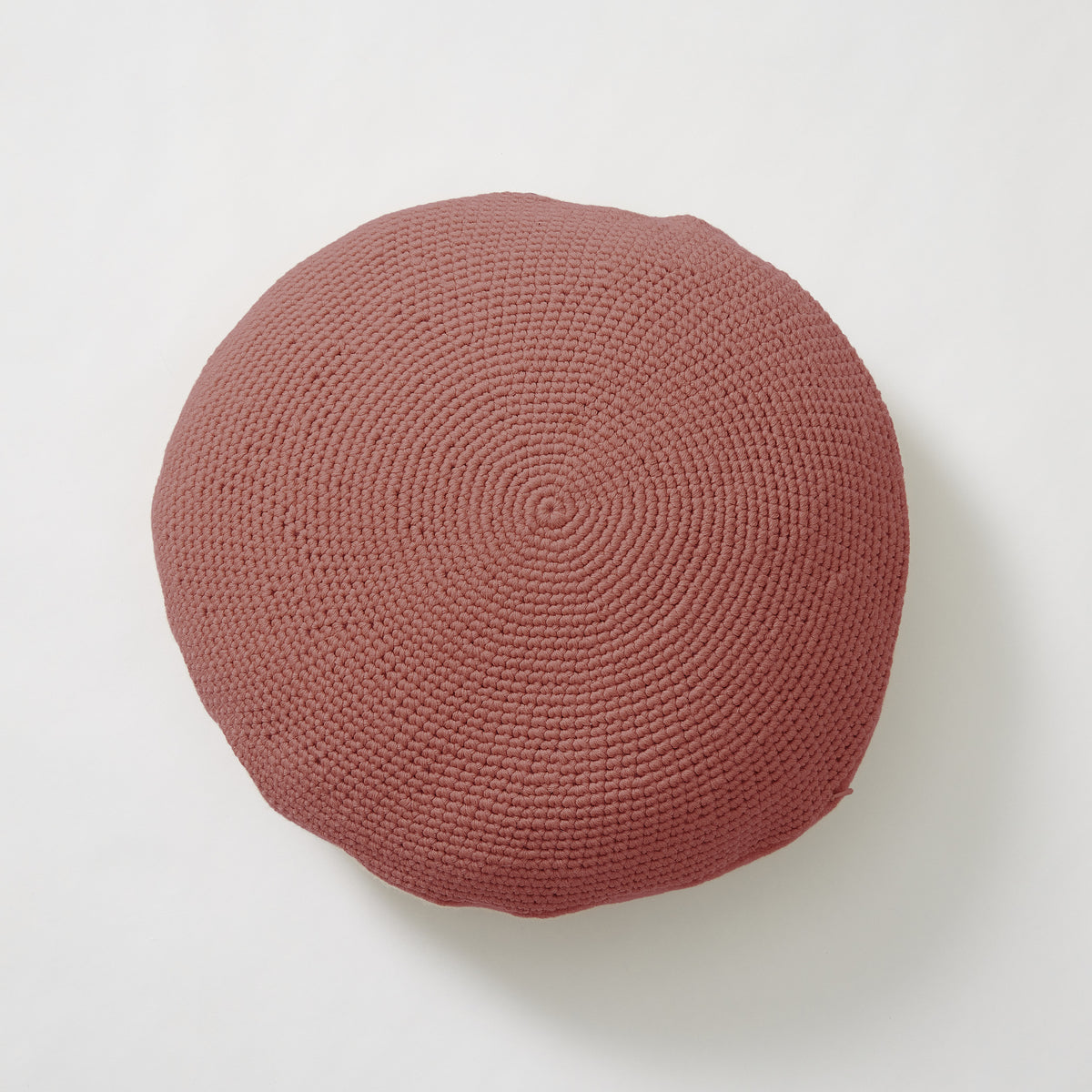 Crochet Circular Wool Cushion - Deep Clay