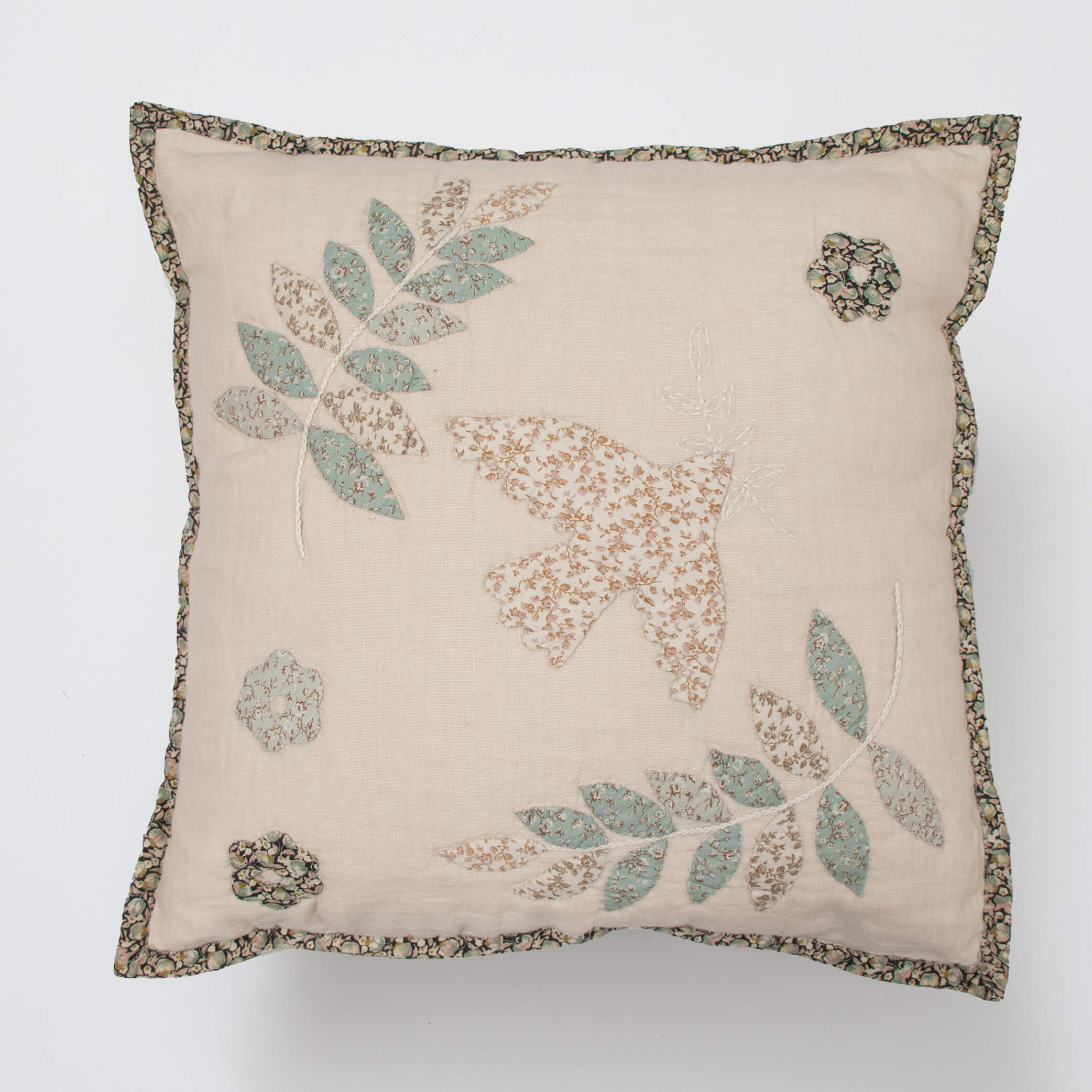 Hand Appliqué Bird cushion cover