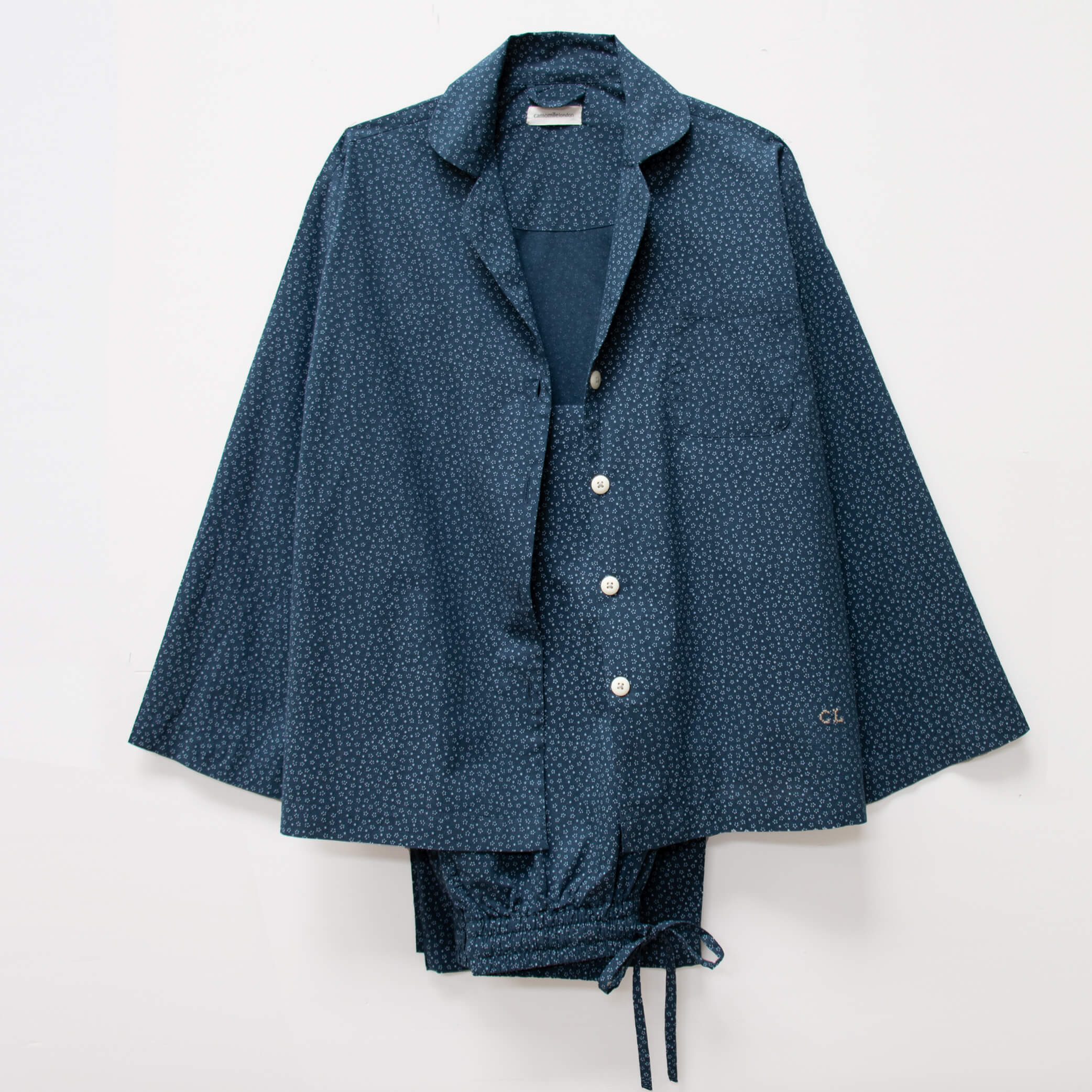 Indigo Dot Women's Open neck Lounge set