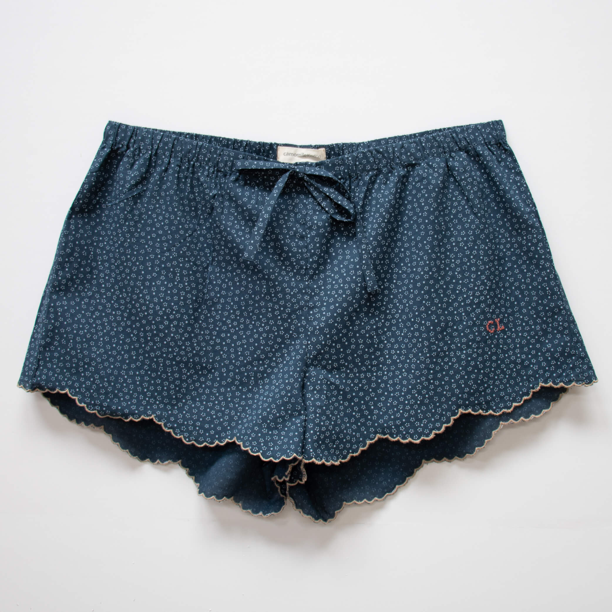 Indigo Dot Women's Scallop shorts