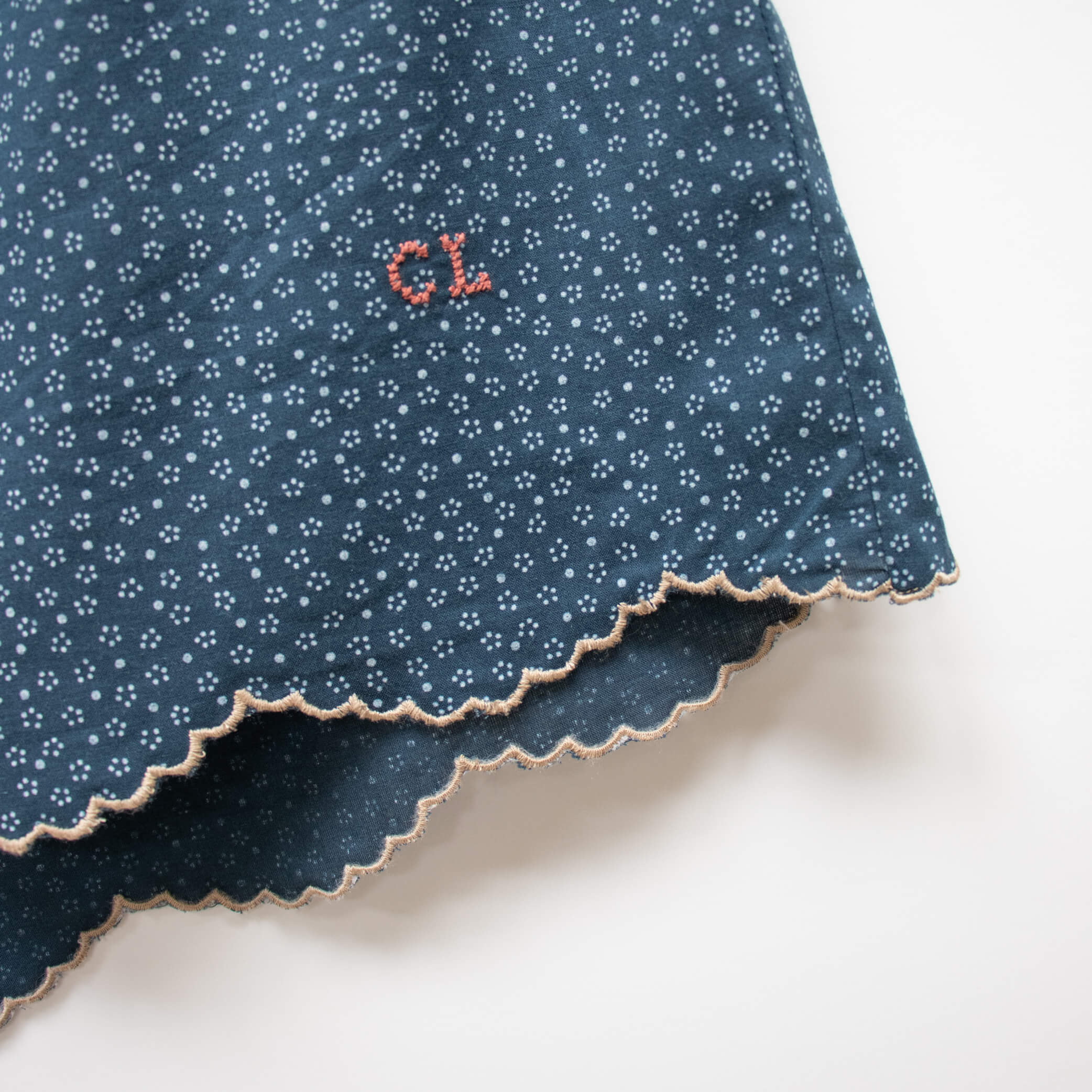 Indigo Dot Women's Scallop shorts