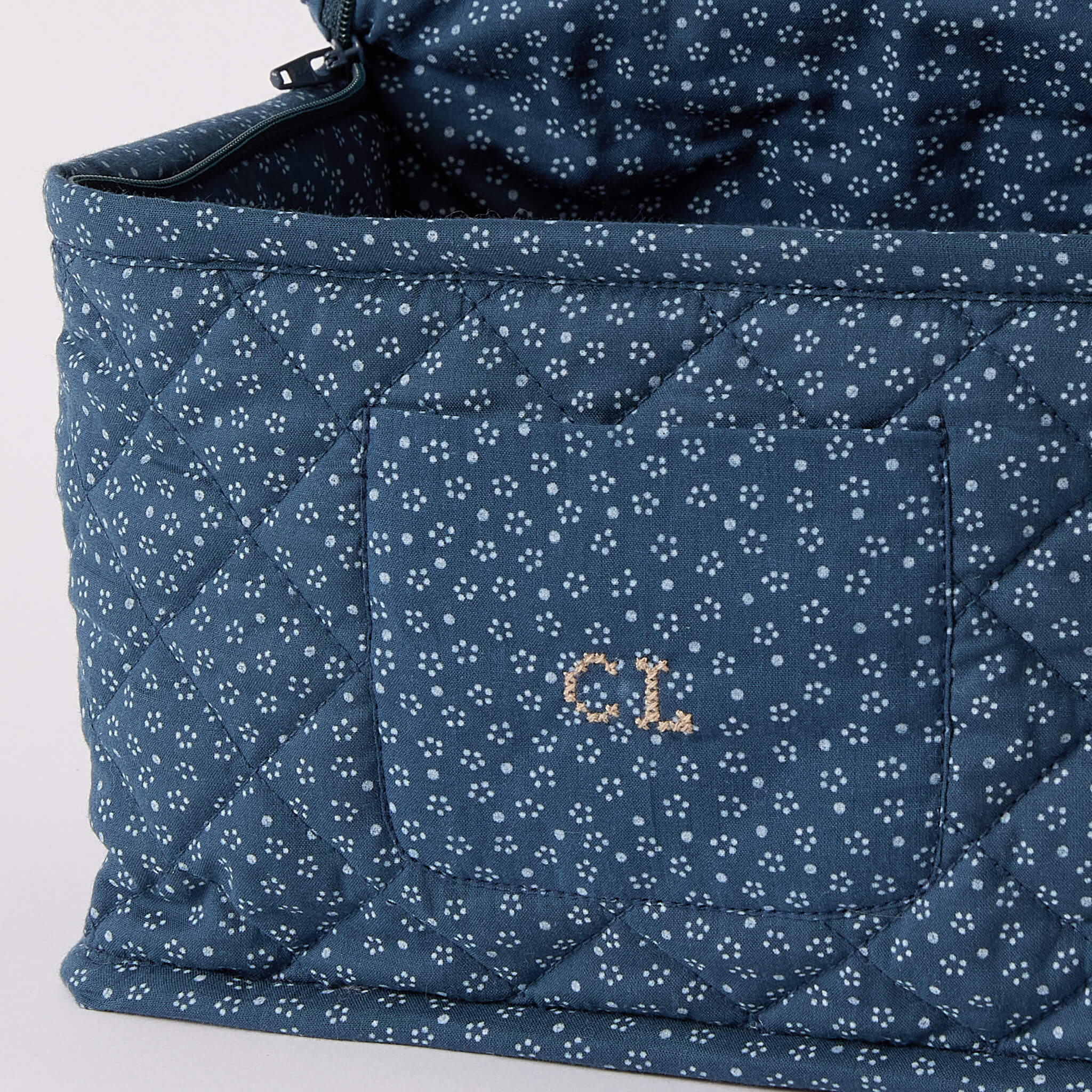 Beauty/Toiletry Bag in Indigo Dot