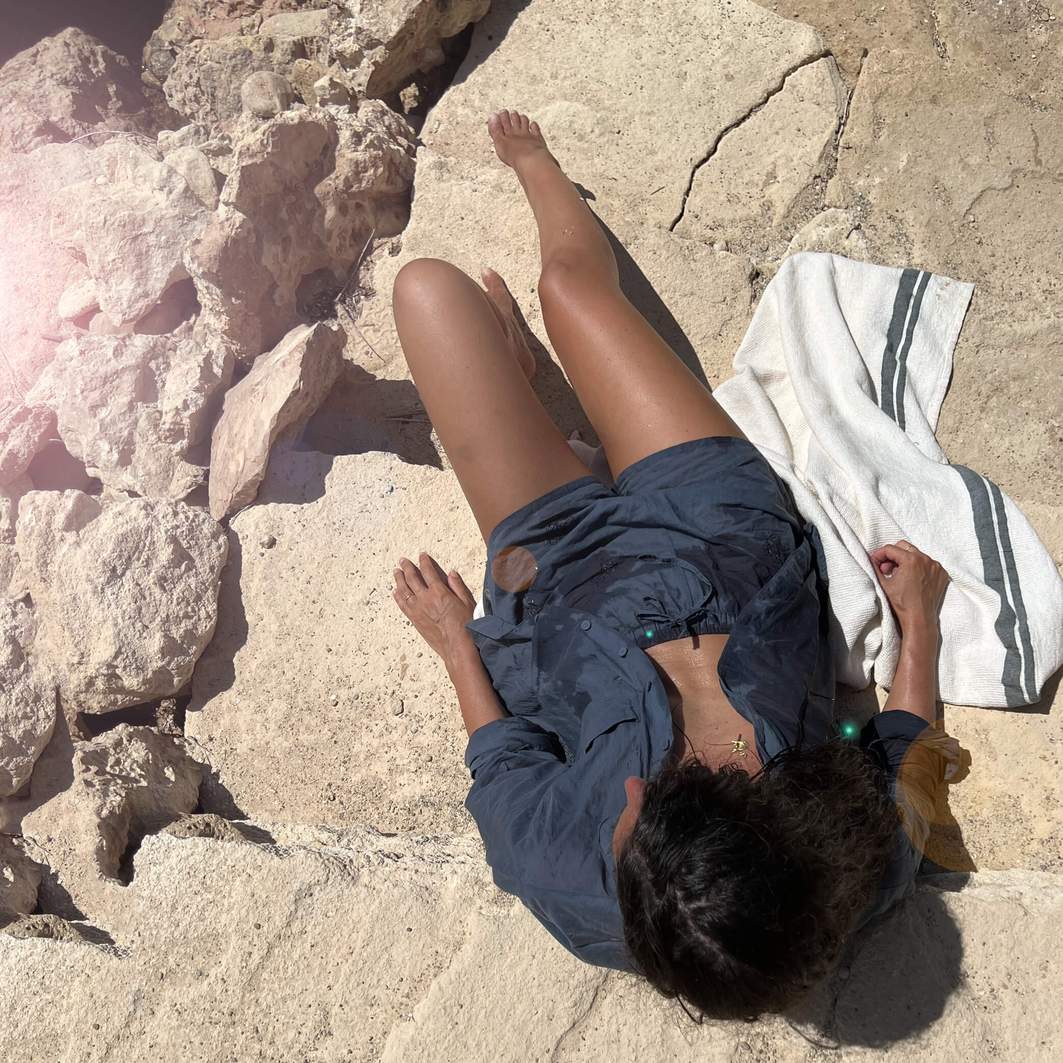 Hand Embroidered Cotton Voile Shorts in Ink