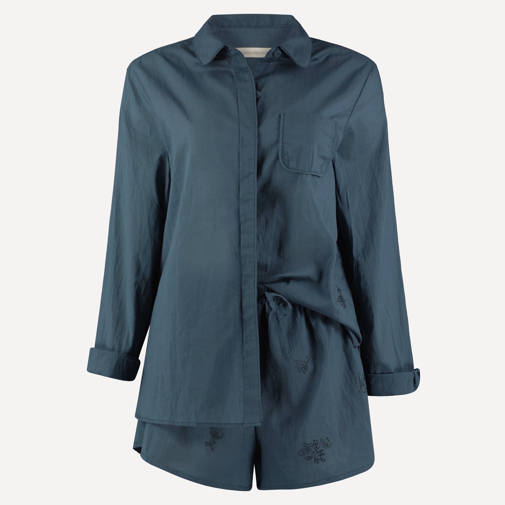 Cotton Voile Shirt in Ink