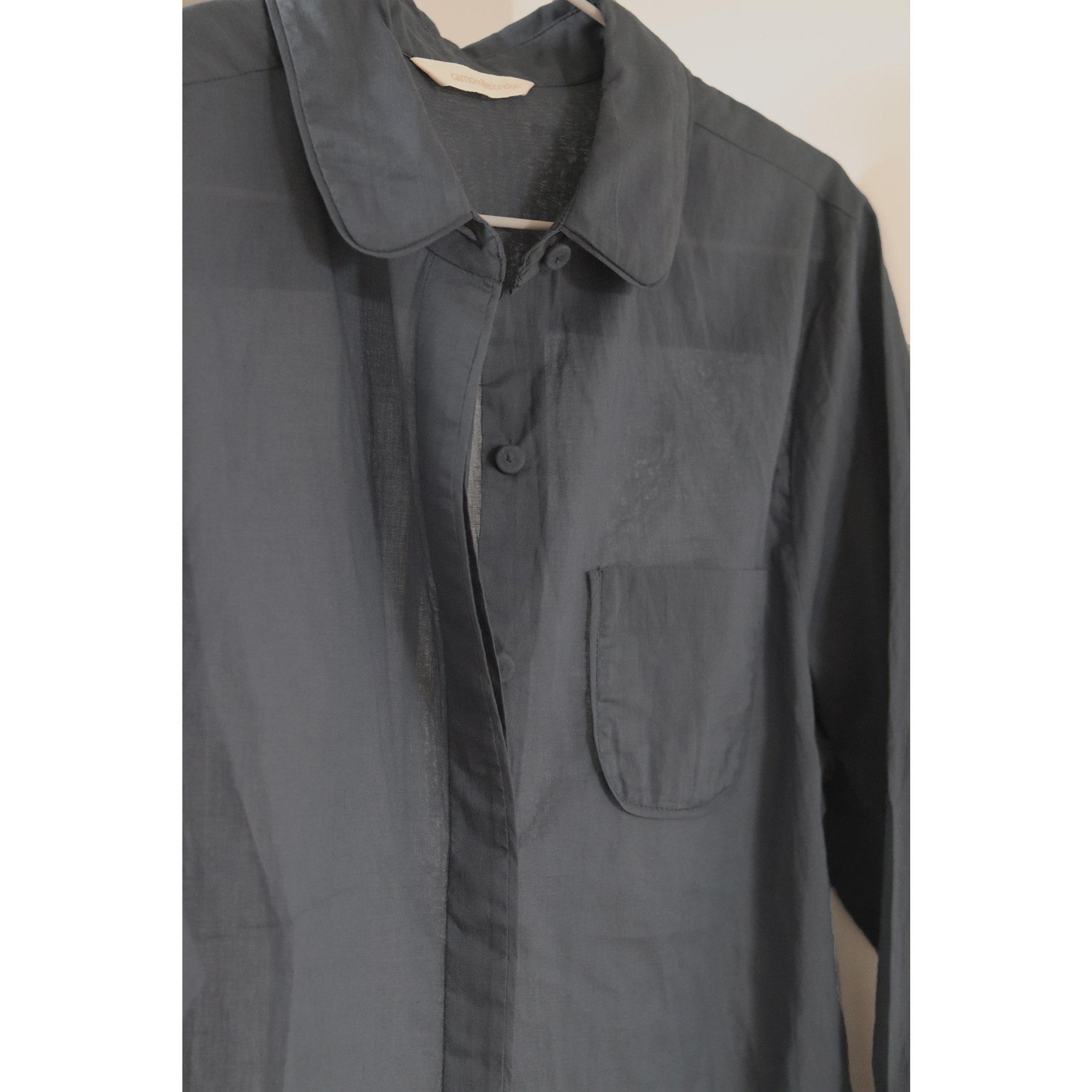 Cotton Voile Shirt in Ink