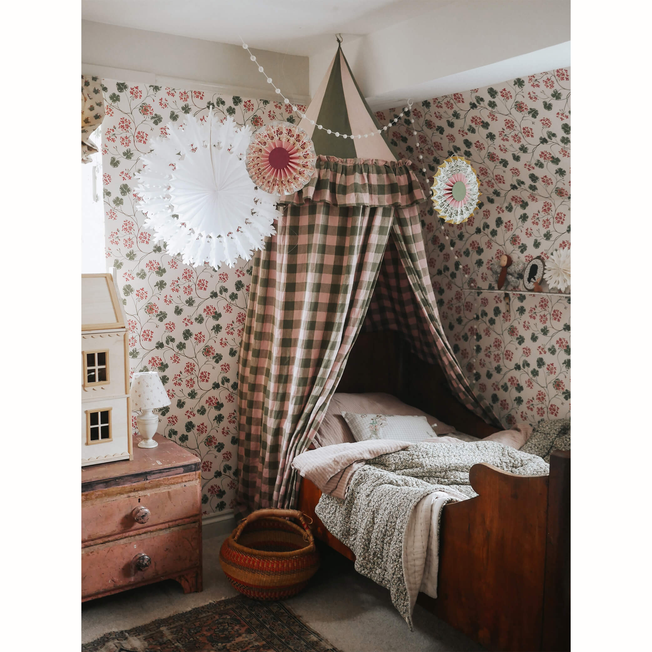 Washed Linen Cotton Ticking Stripe Duvet Cover - Vintage Rose