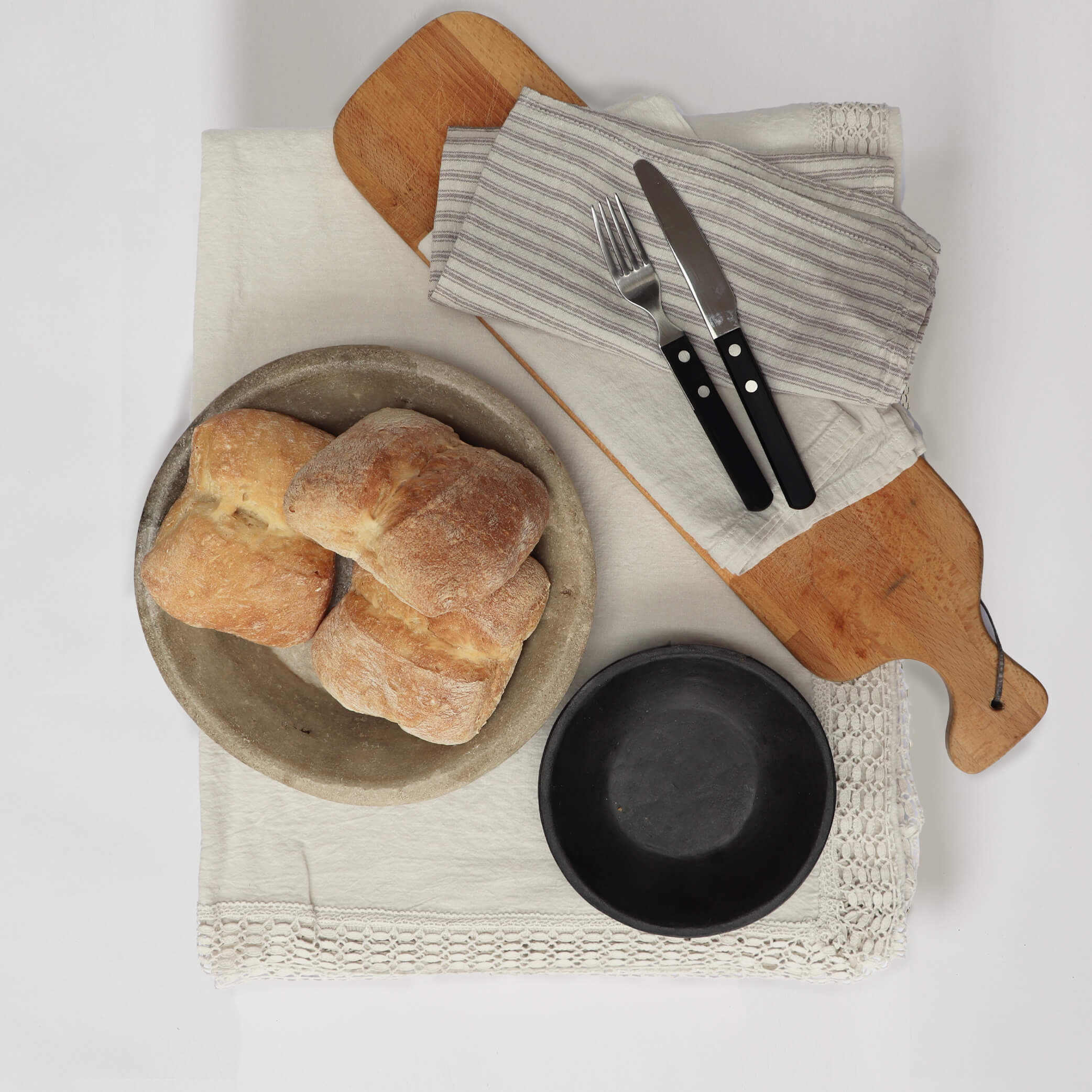 Set of 4 Mineral Ticking Stripe Napkins