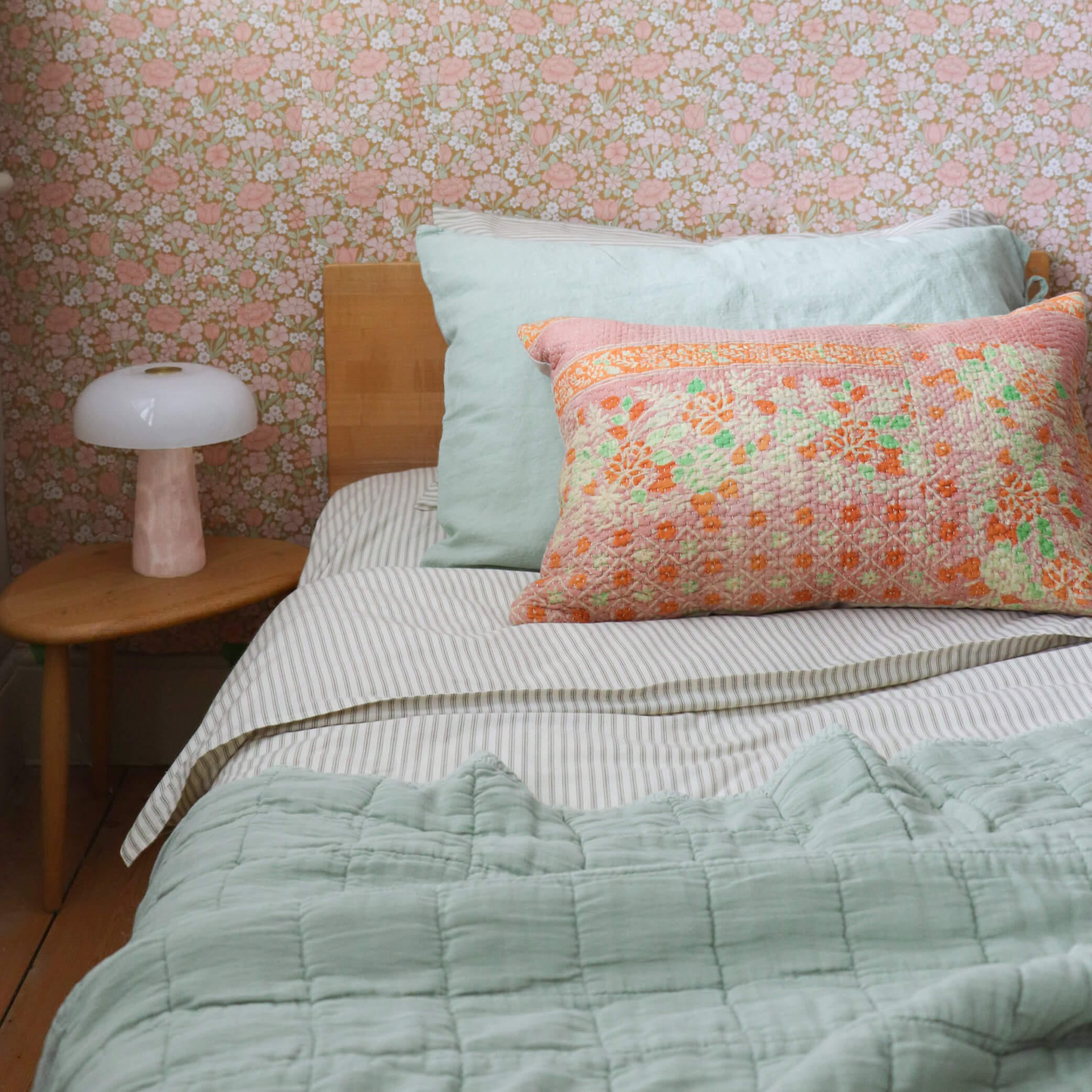 Kantha Floral Cushion