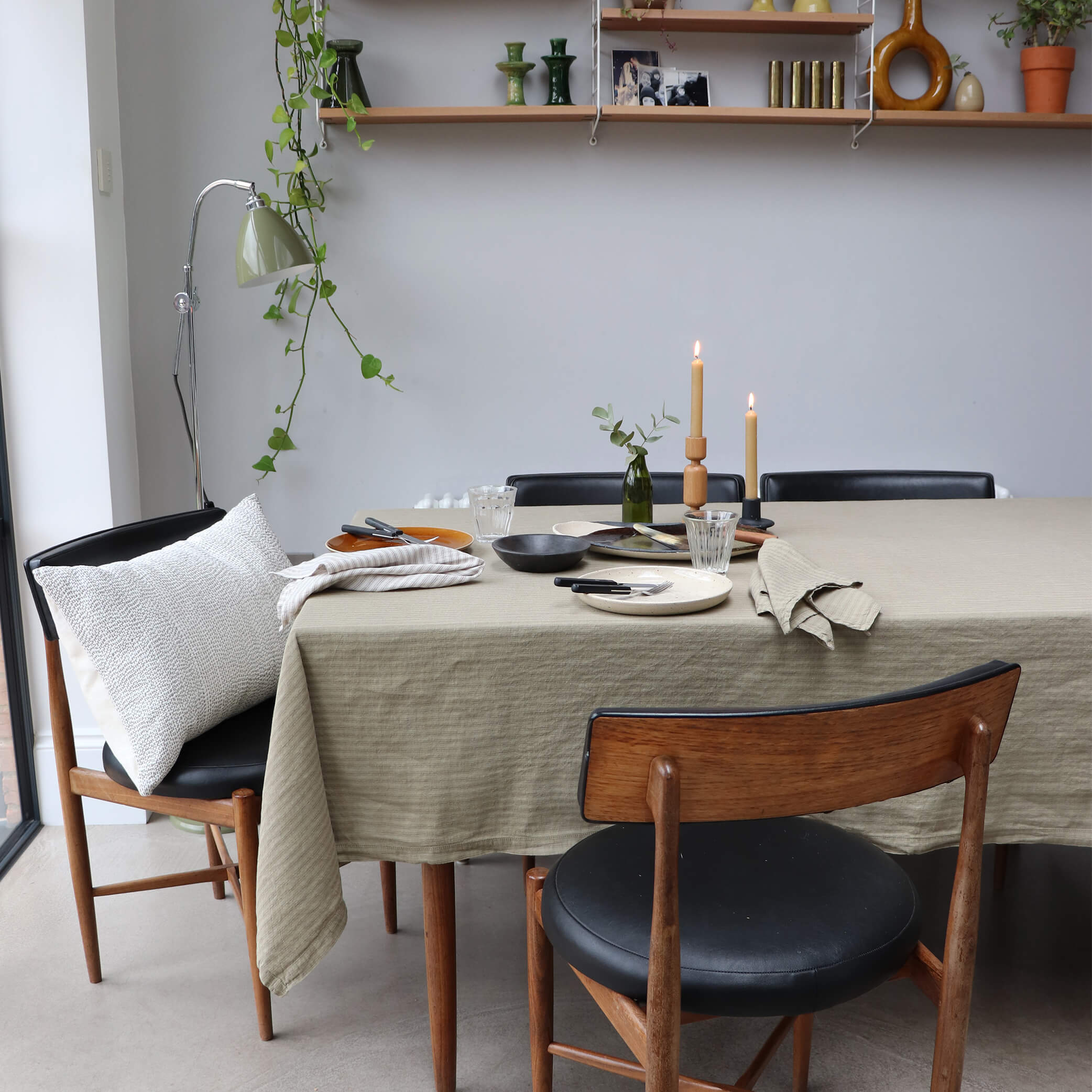 Set of 4 Mineral Ticking Stripe Napkins