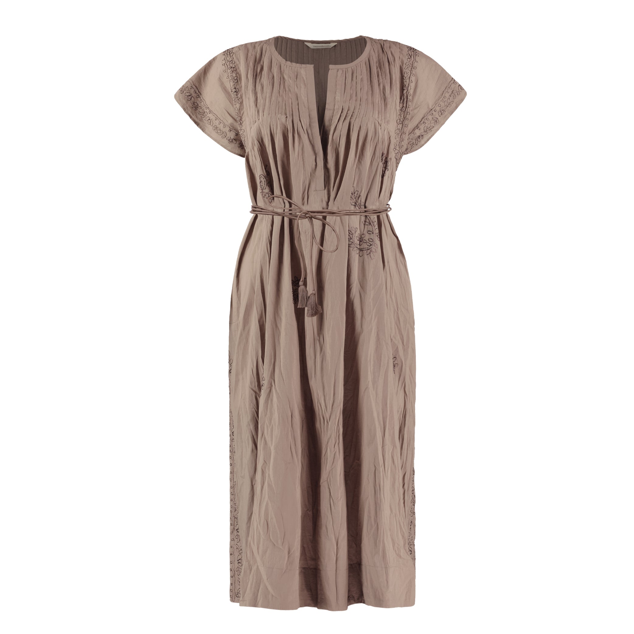 Pin Tuck Voile Dress - Vintage Rose