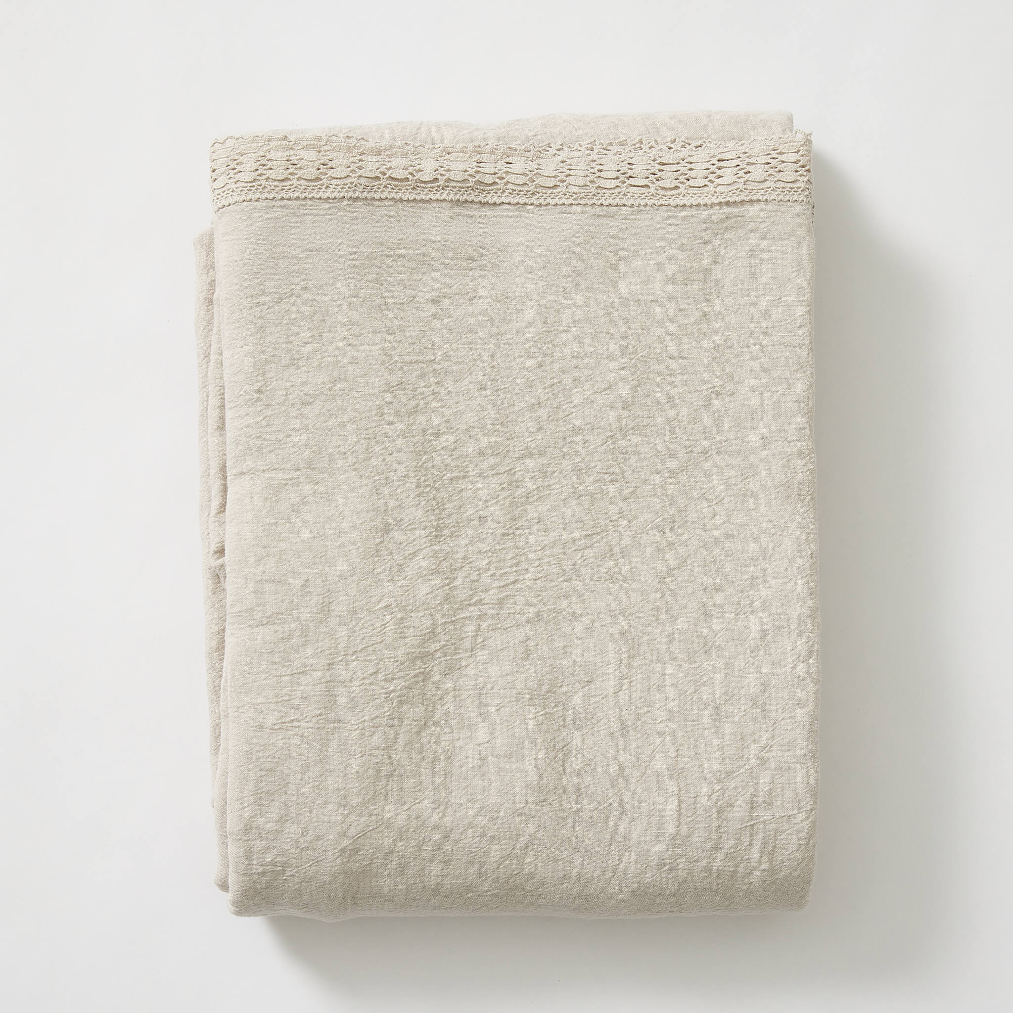 Putty Lace Top Flat Sheet