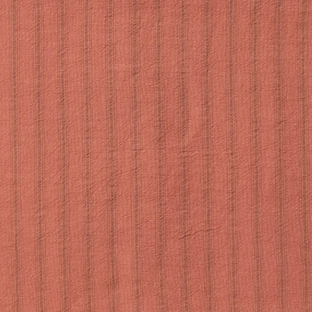Washed Linen Cotton Ticking Stripe Duvet Cover - Red Rust