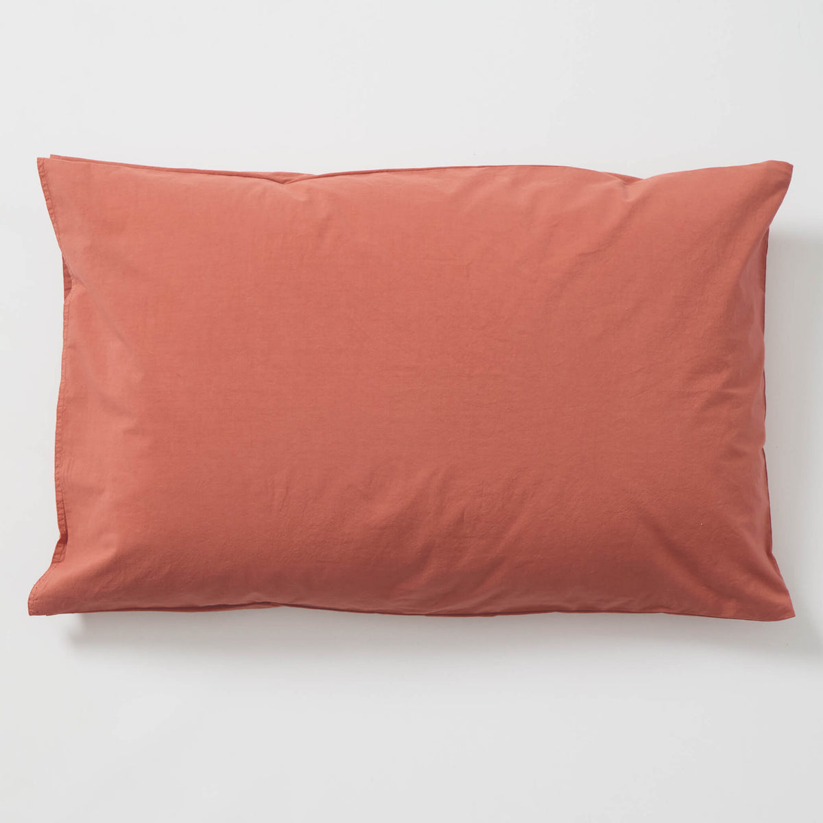 Rust Red Cotton Percale Pillowcase