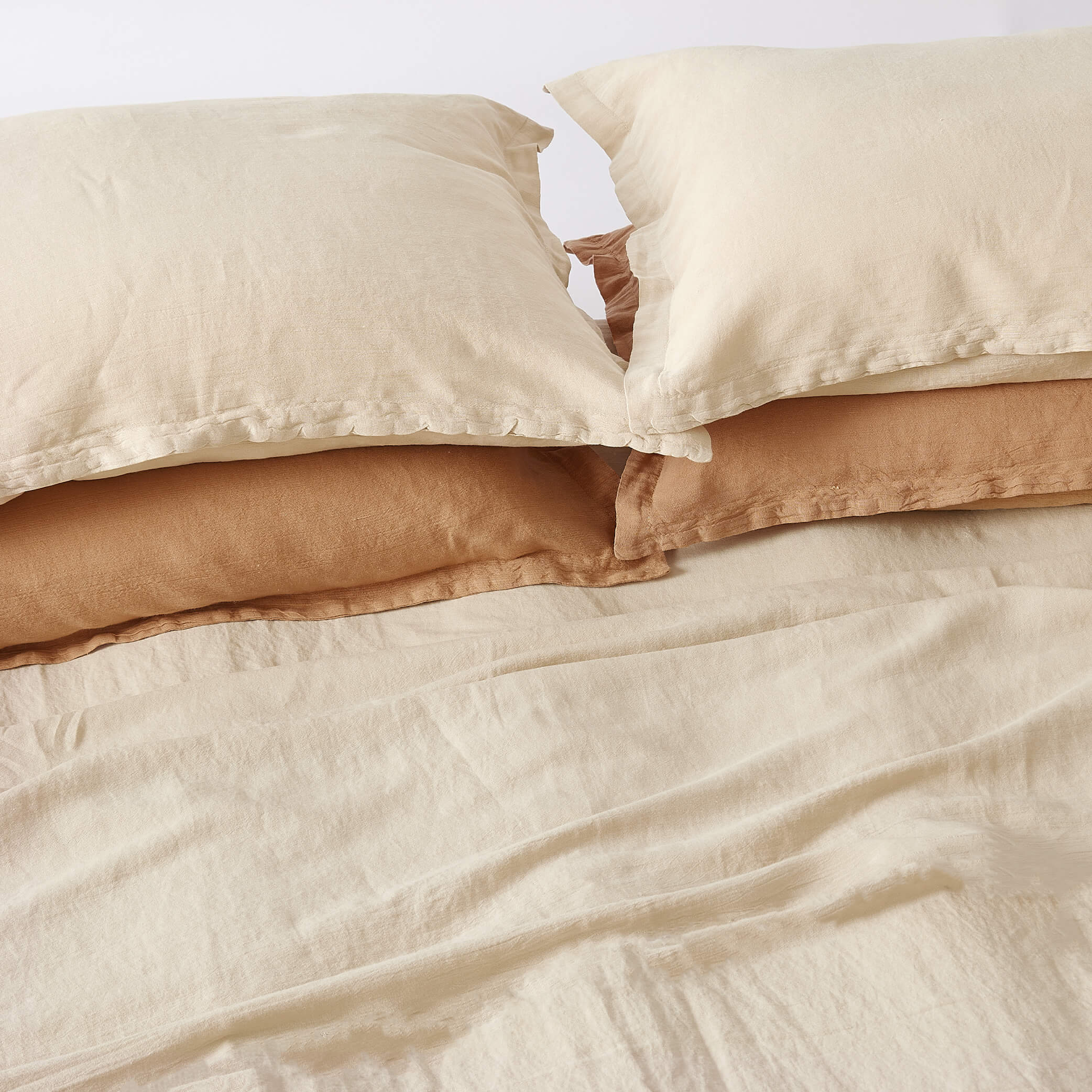 Washed Linen Cotton Duvet Cover Sandstone