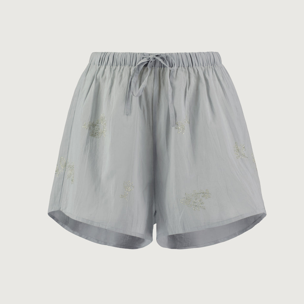 Hand Embroidered Cotton Voile Shorts