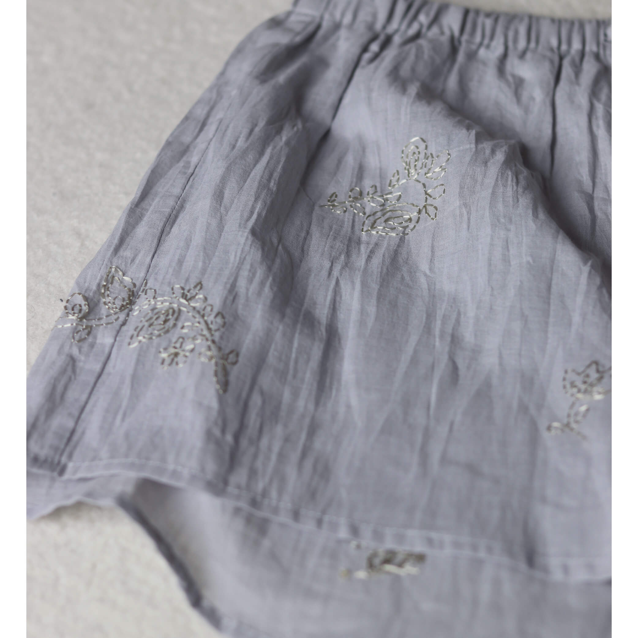 Hand Embroidered Cotton Voile Shorts