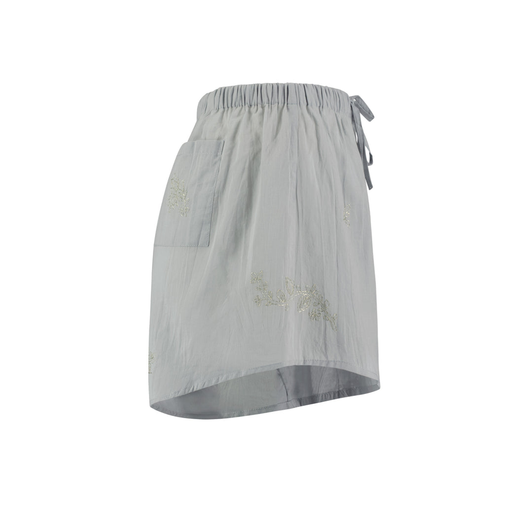 Hand Embroidered Cotton Voile Shorts