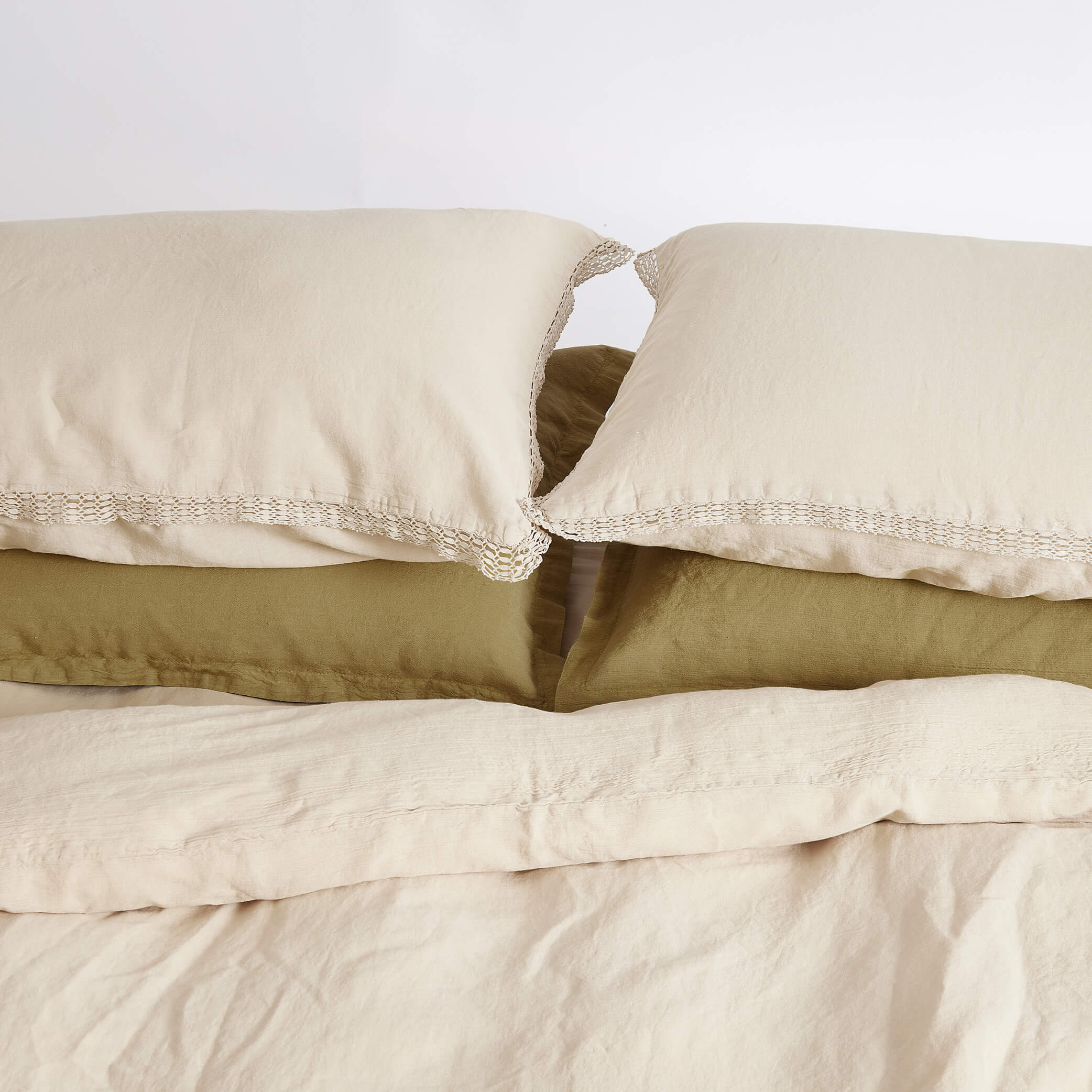 Washed Linen Cotton Duvet Cover Sandstone