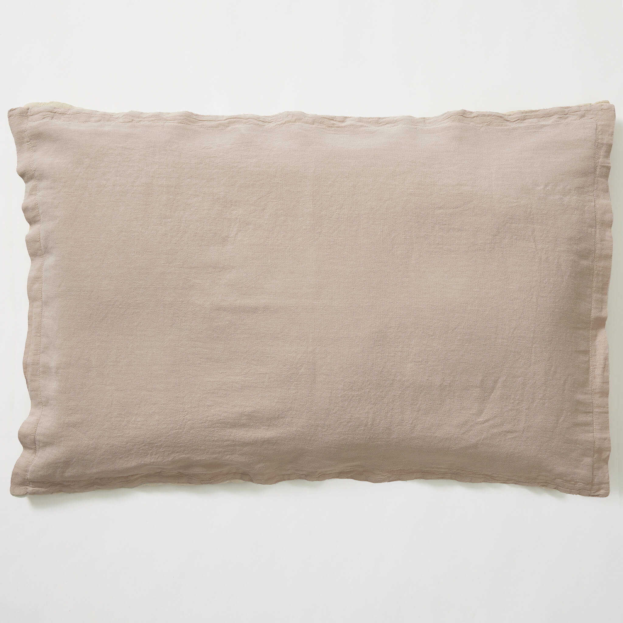 Washed Linen Cotton Oxford Pillowcase - Soft Rose