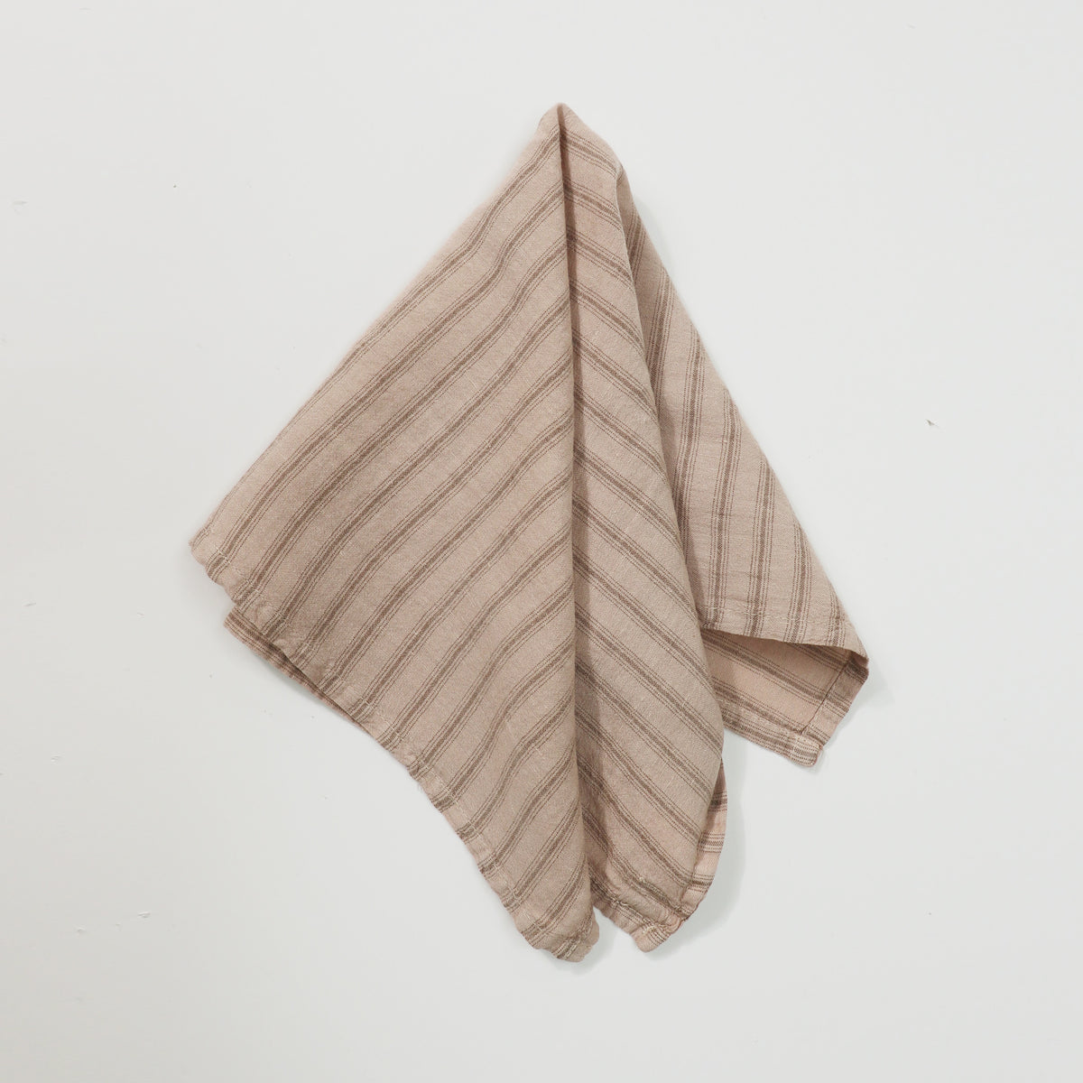 Washed Linen Cotton Ticking Stripe Napkin - Soft Rose