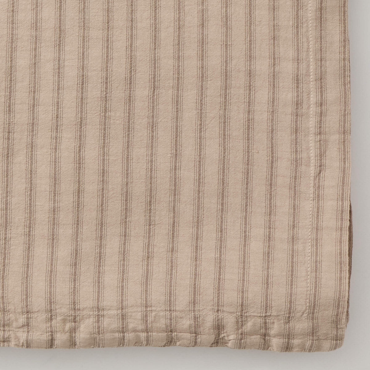 Washed Linen Cotton Ticking Stripe Tablecloth - Soft Rose
