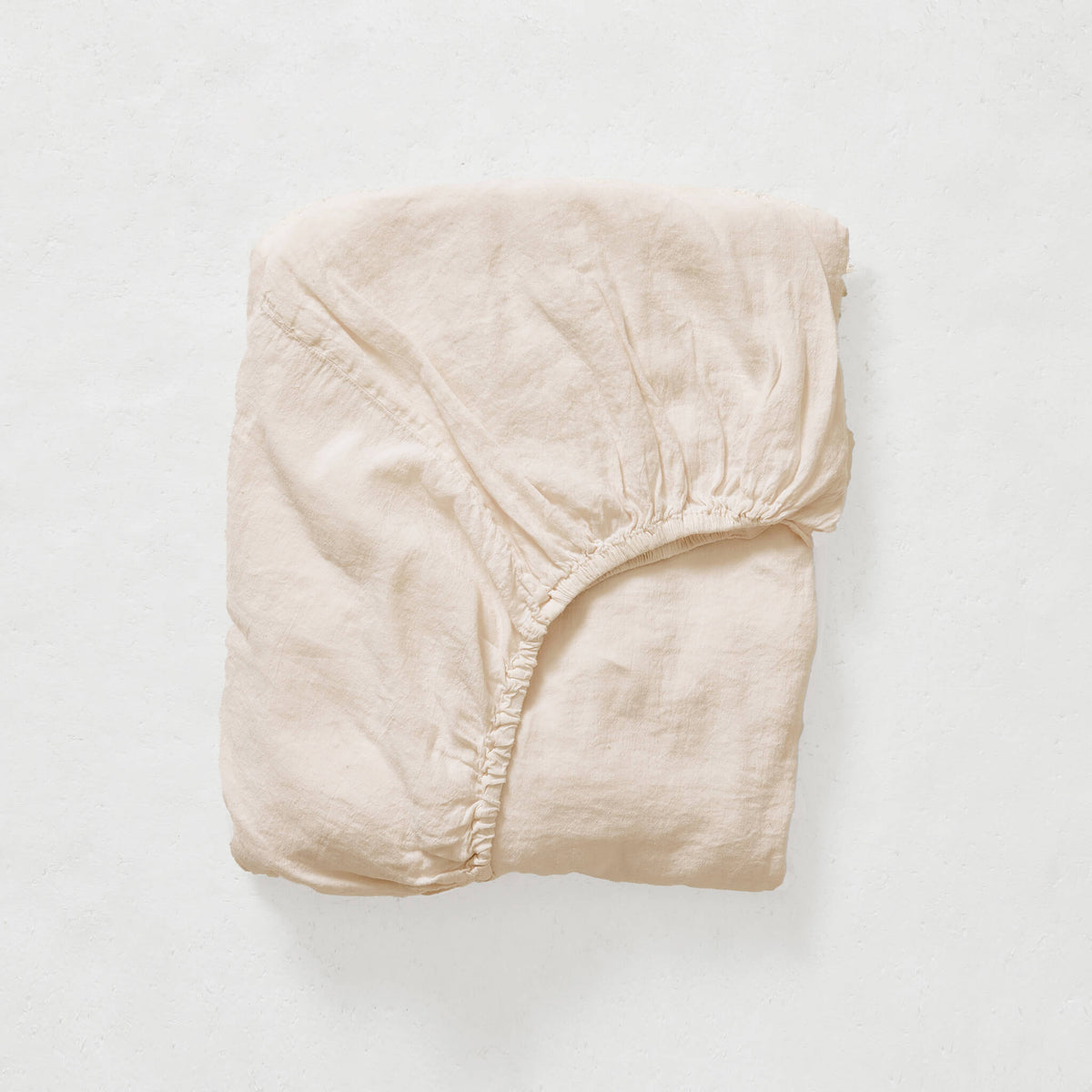 Washed Linen Cotton Fitted Sheet - Soft Shell